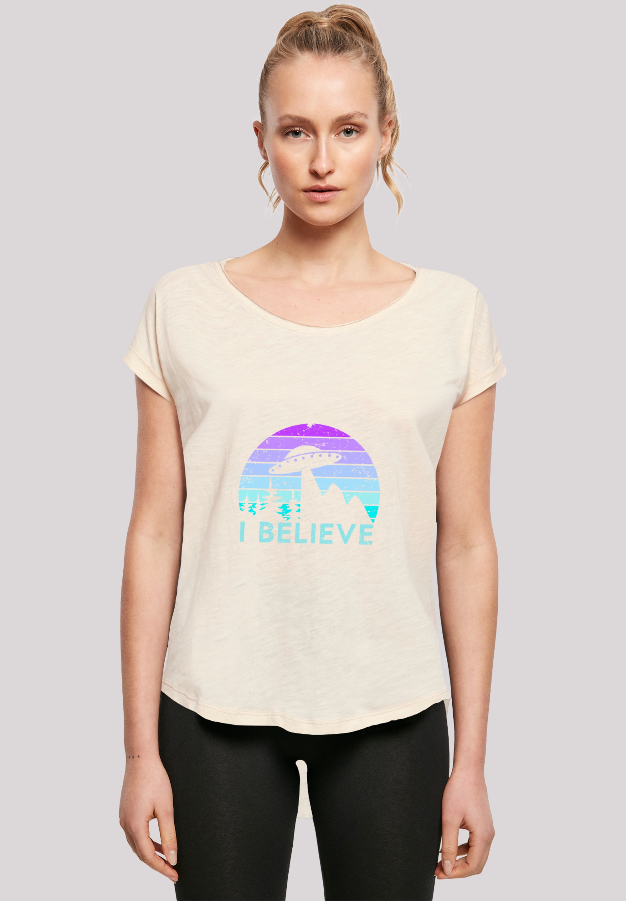 F4NT4STIC T-Shirt »I BELIEVE UFO Alien Raumschiff Retro«, Premium Qualität