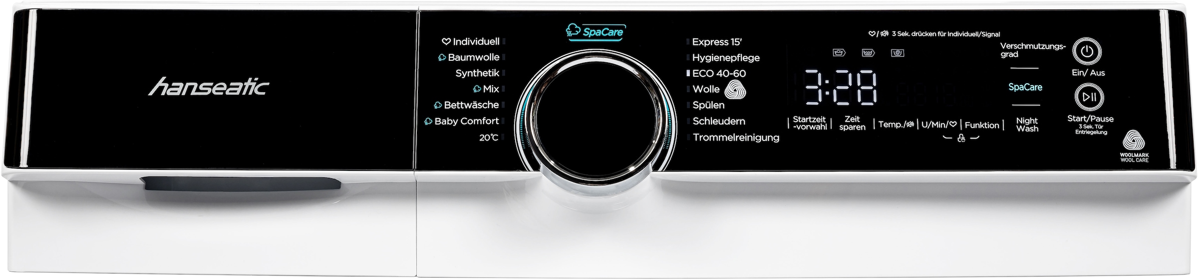Hanseatic Waschmaschine »HWMK814A1«, 8,0 kg, Night Wash
