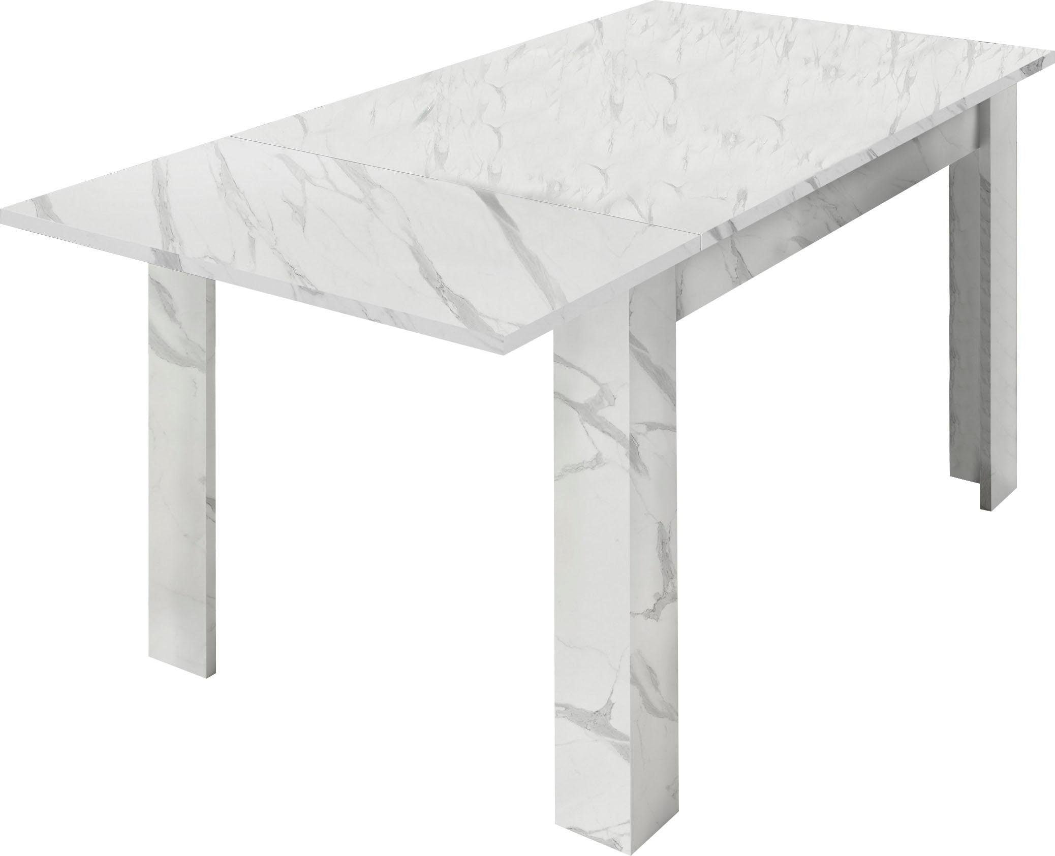 Home affaire Esstisch "Carrara", Breite 137-185 cm, inkl. Ansteckplatte