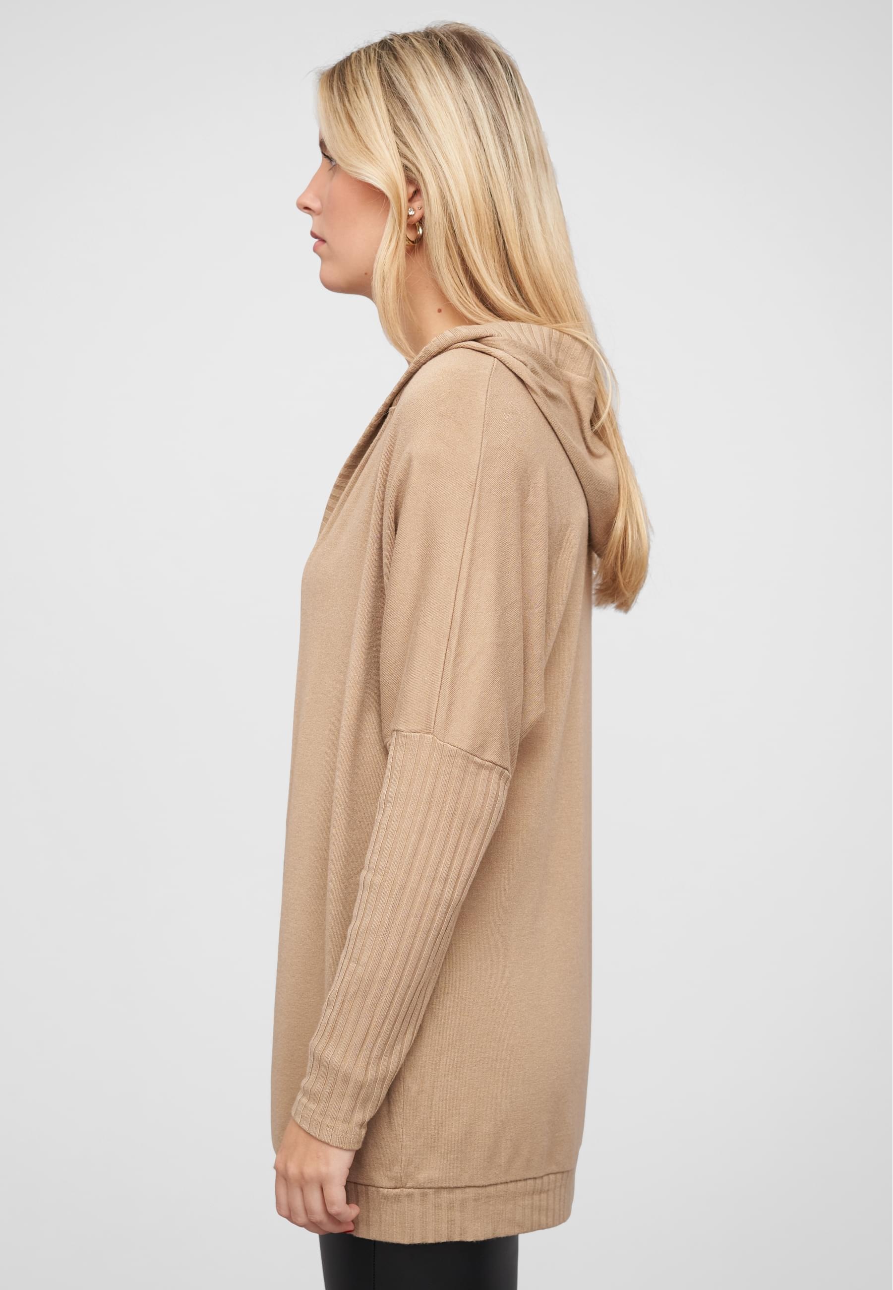 CLOUD 5IVE Strickjacke »CLOUD 5IVE Cardigan mit offenem Schnitt und Kapuze«