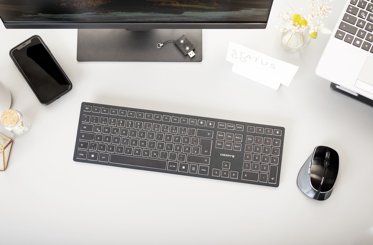 Cherry Tastatur- und Maus-Set »DW 9500 SLIM«, (Set)