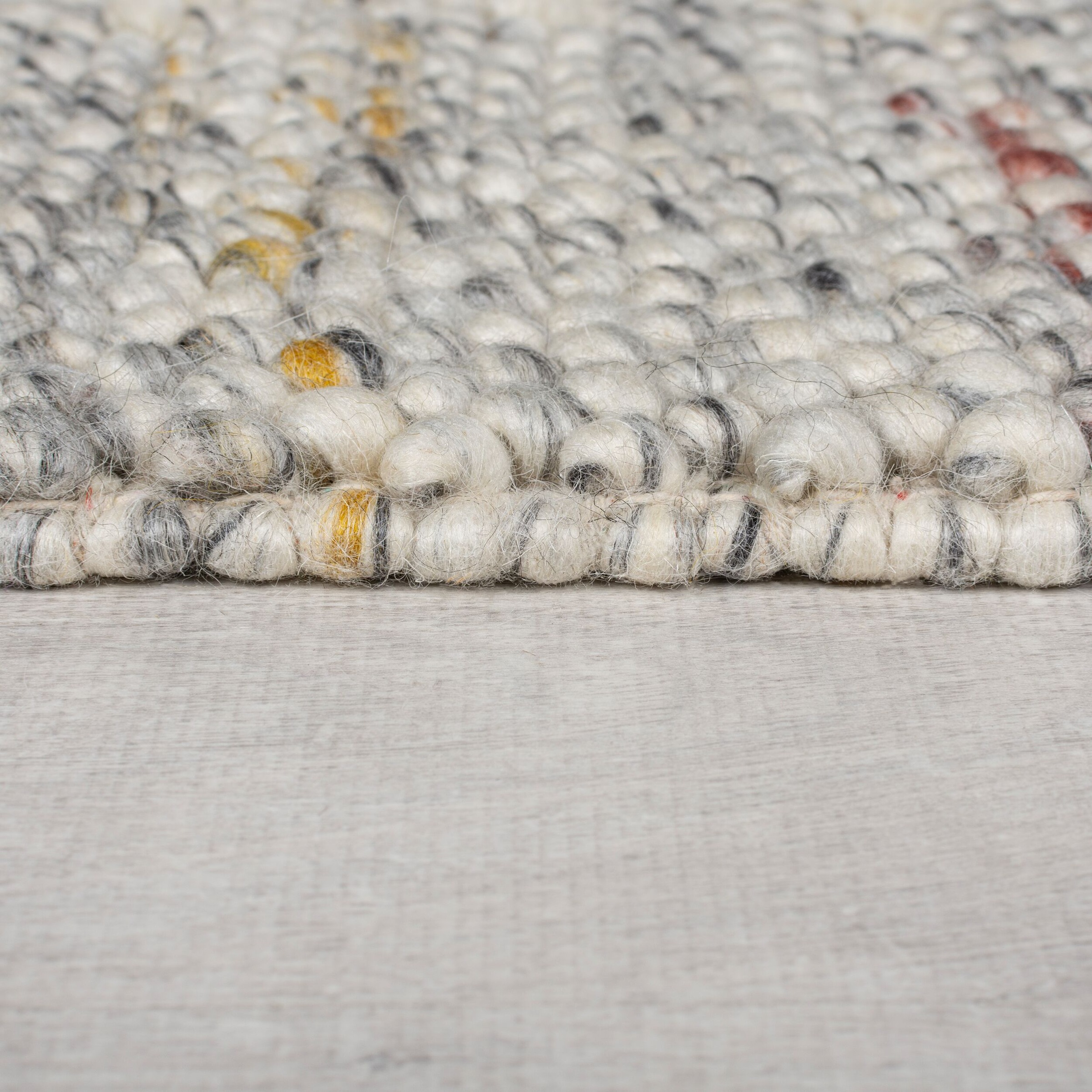 FLAIR RUGS Teppich »Minerals Border«, rechteckig, 3 mm Höhe, Mineralien-Wollteppich mit Bordüre