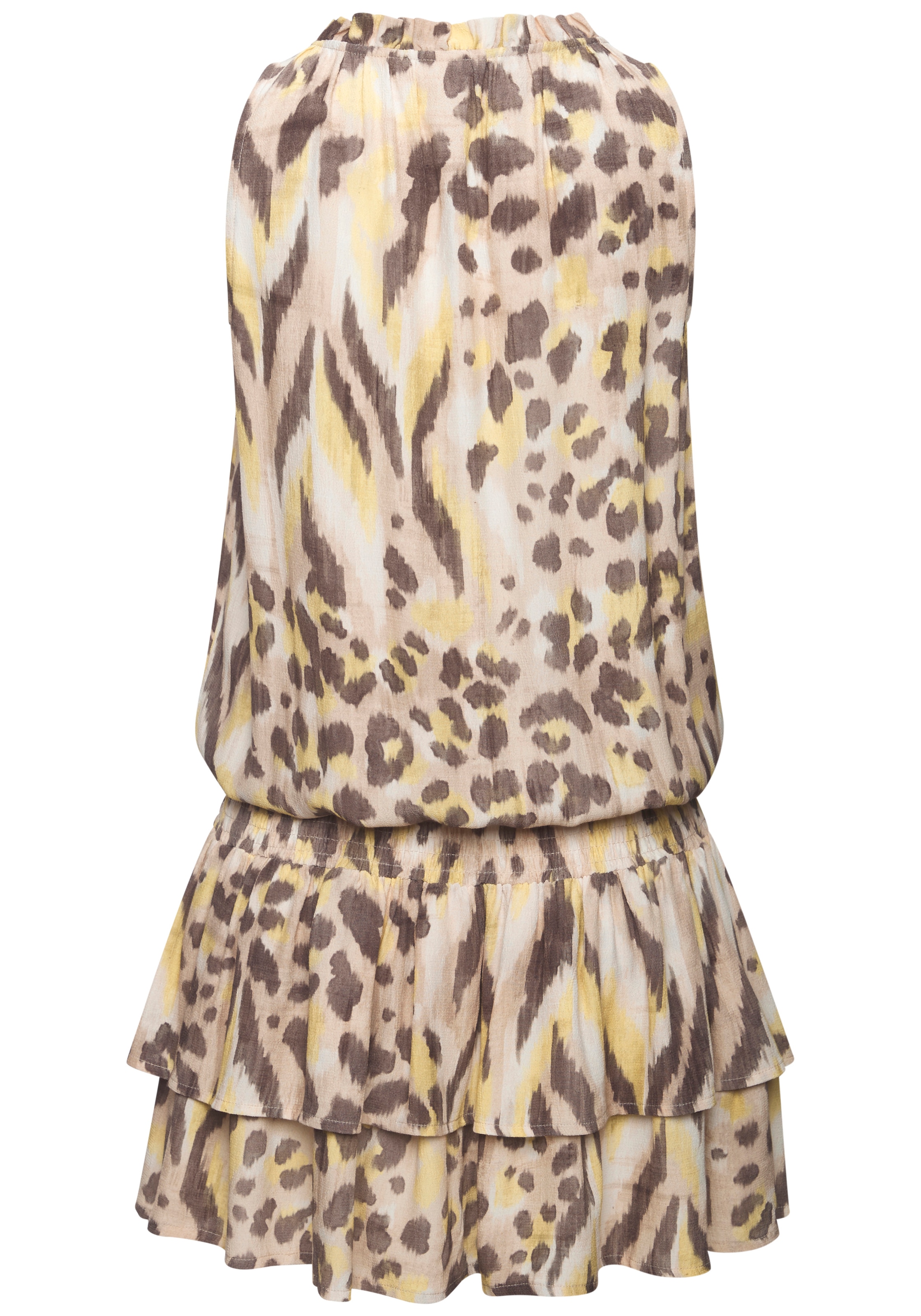LASCANA Sommerkleid »aus leicht strukturierter Webqualität mit Rüschendetails« luftiges Partykleid, kurzes Strandkleid,Minikleid mit Volants,Festival