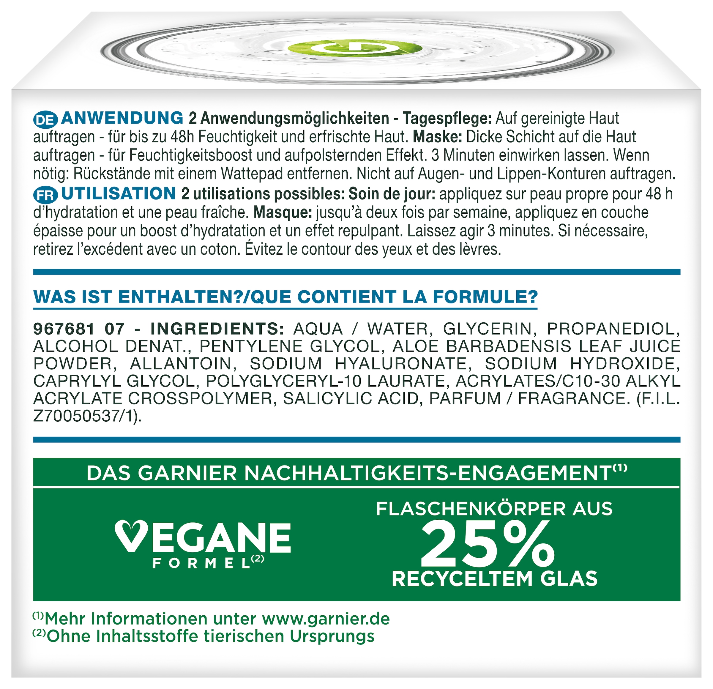 GARNIER Gesichtsgel »HYALURON BARRIER REPAIR GEL-CREME« feuchtigkeitsspendend, schützt und pflegt