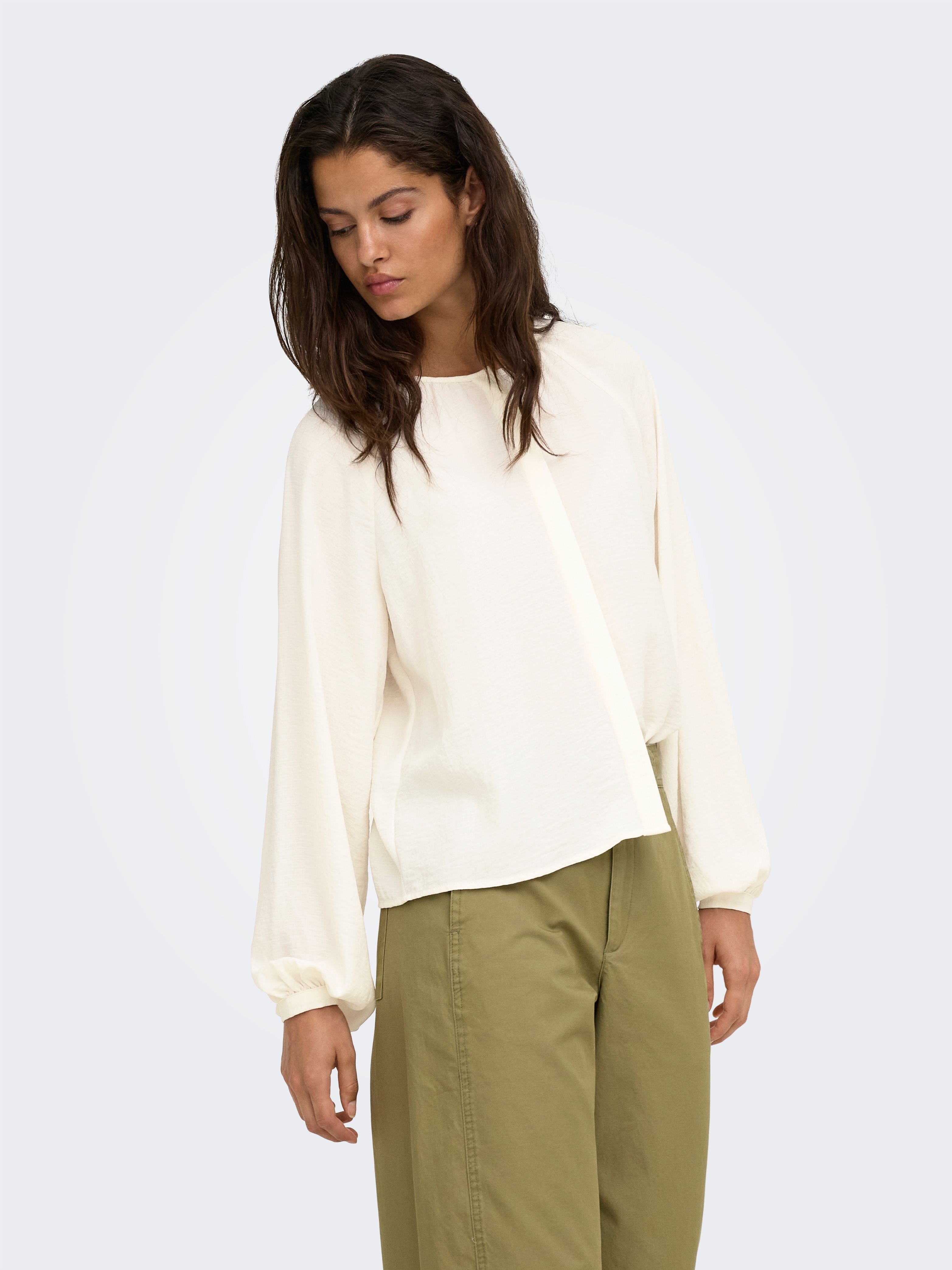 JDY Langarmbluse "JDYDIVYA LIFE L/S O-NECK SHIRT WVN" Polyester