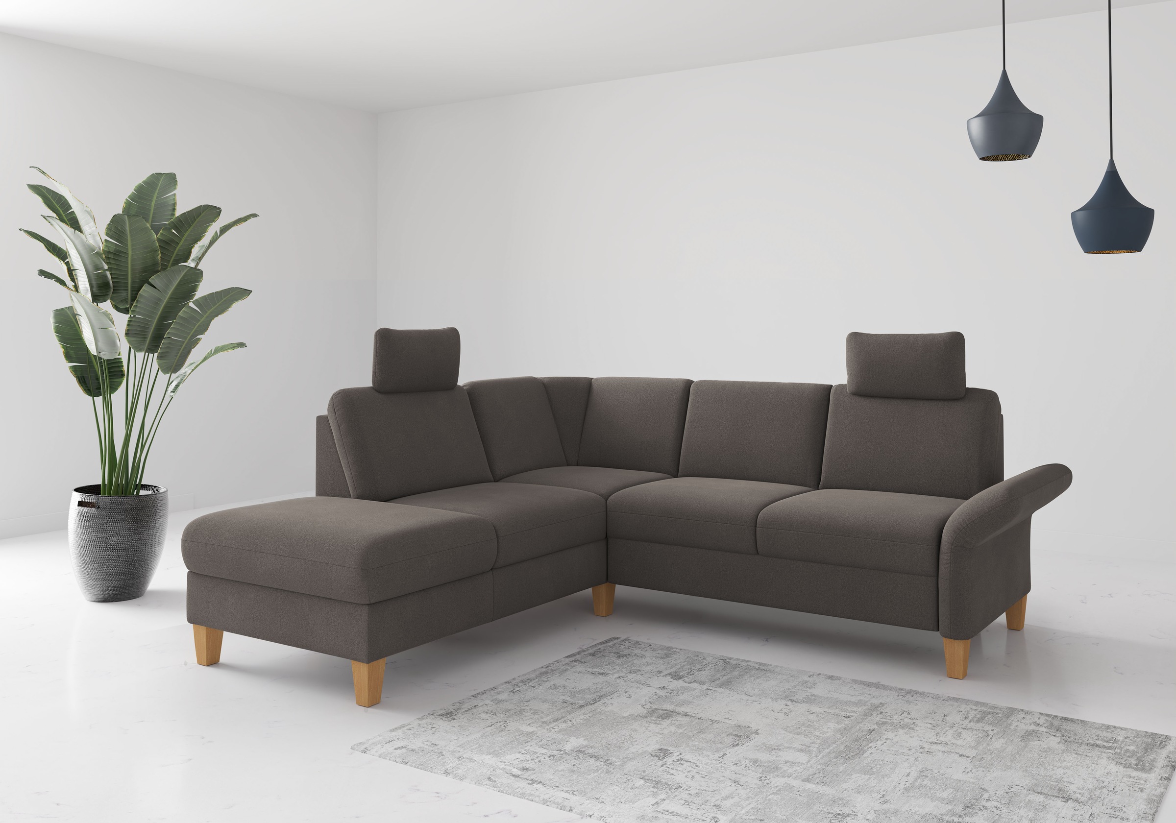 Home affaire Ecksofa "Rochelle", wahlweise mit Armlverstellung, Klappbett m günstig online kaufen