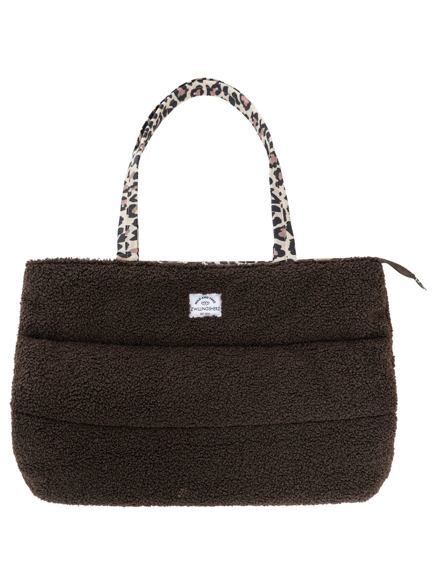 Zwillingsherz Shopper ""Teddy Leo Classic"" Teddy-Material, Leo Henkel und Innenfutter, geräumig