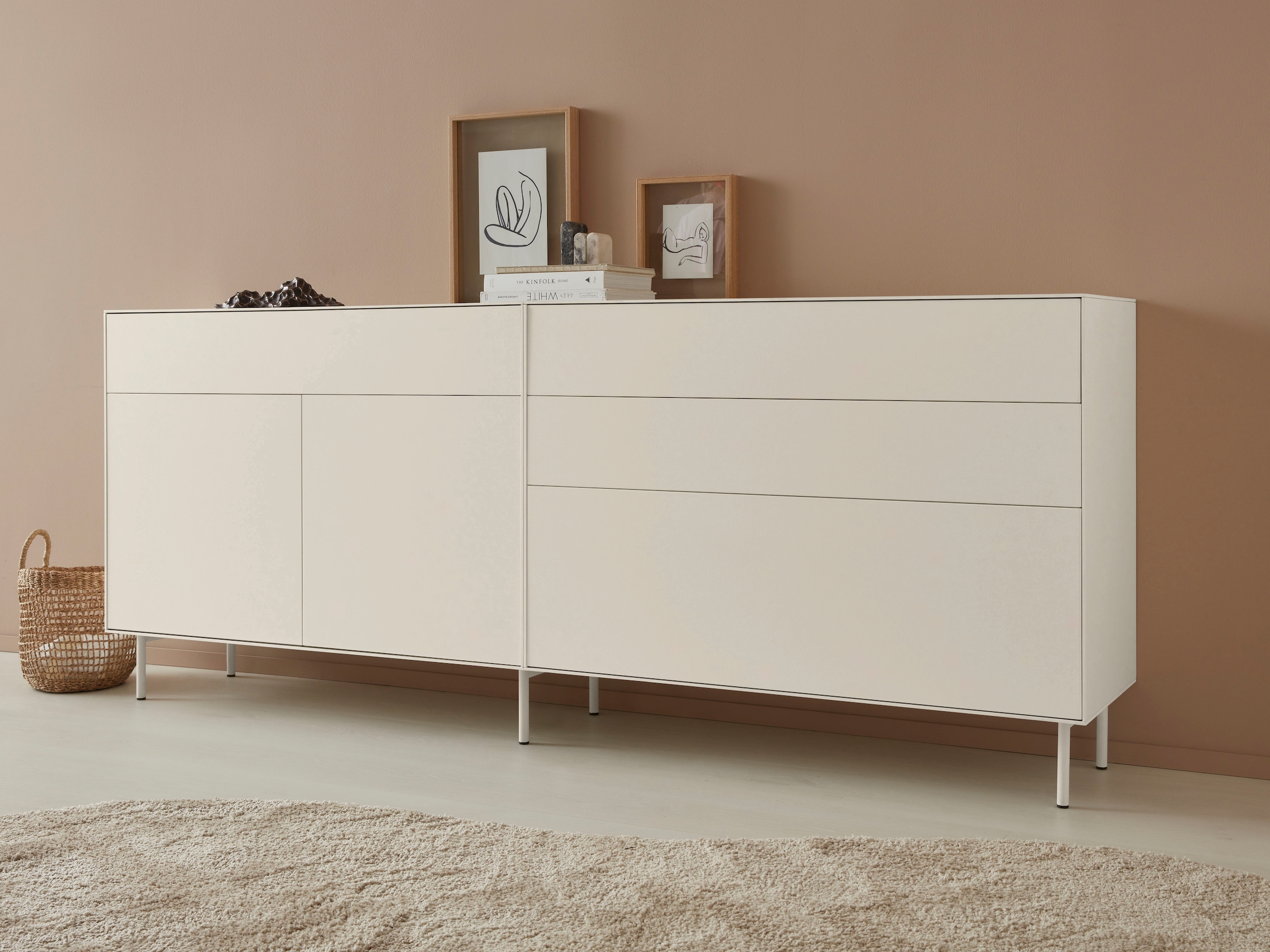 LeGer Home by Lena Gercke Sideboard "Essentials", Breite: 112cm, MDF lackiert, Push-to-open-Funktion