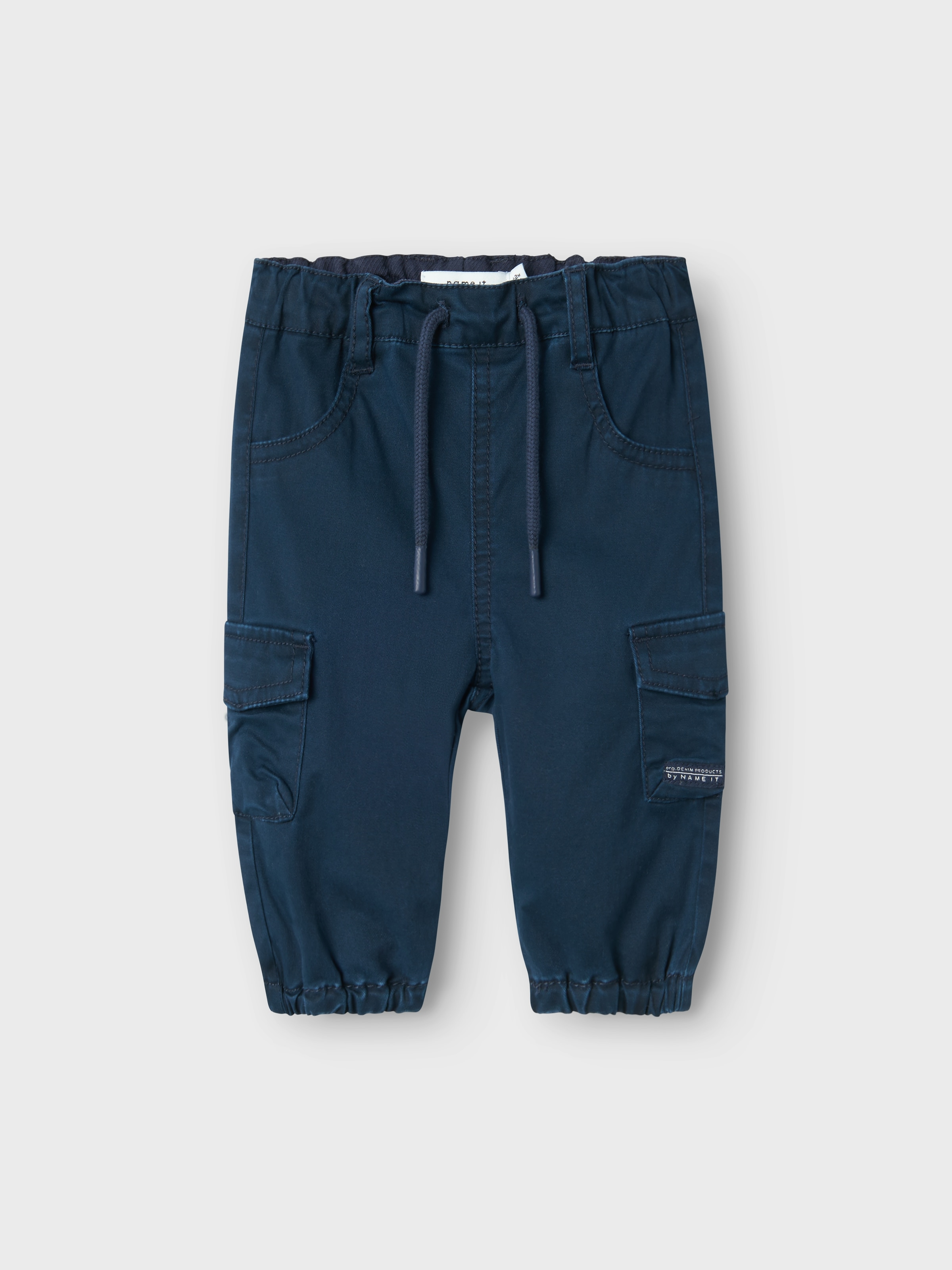 NAME IT Jungen Cargohose "NBMBEN CARGO R TWI PANT 1771-HI NOOS", blau, Gr. 80, unifarben, Web, Obermaterial: 98% Baumwolle, 2% Elasthan, Hosen