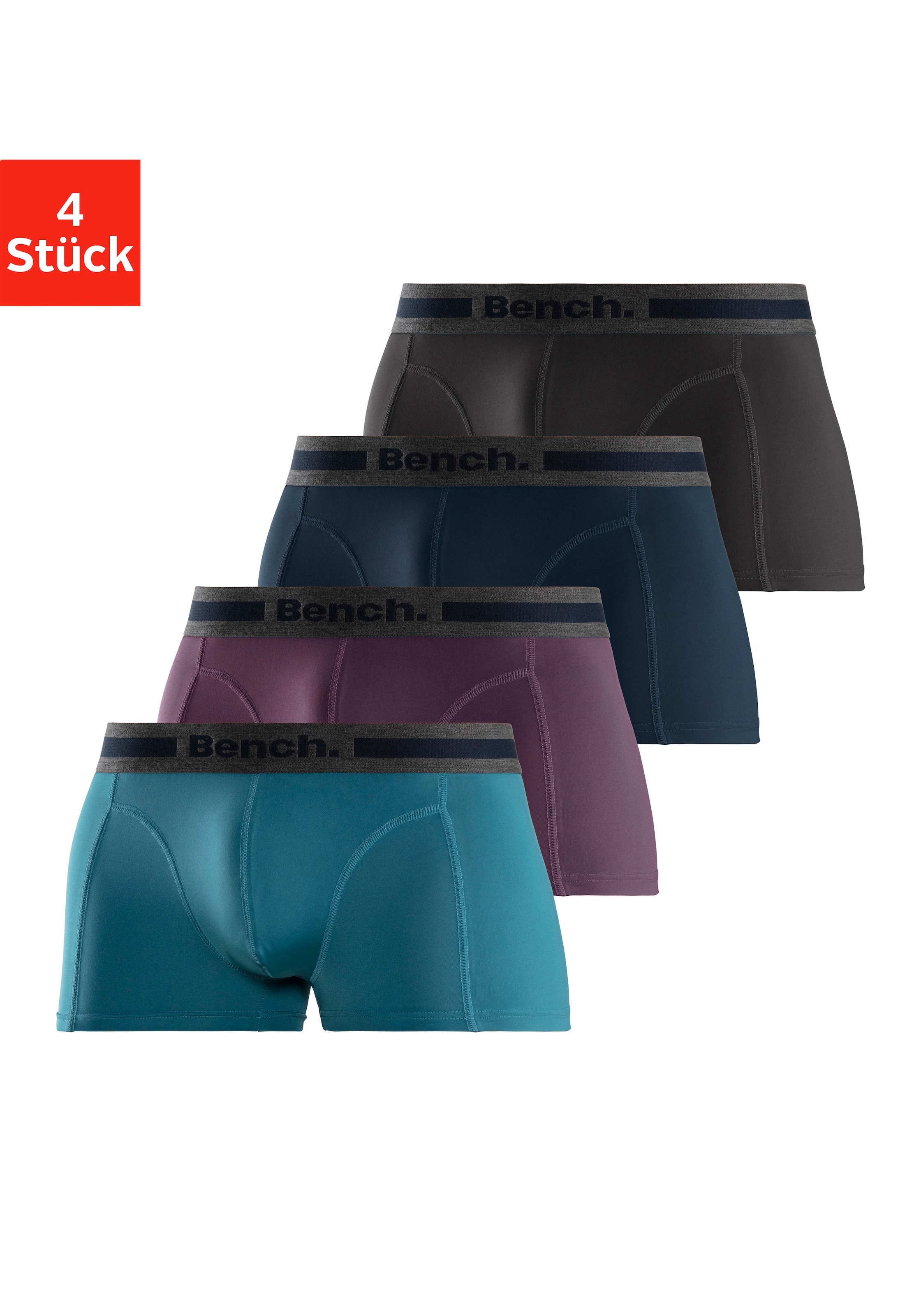 BENCH. Herren Funktionsboxer "Boxershorts für Herren", Gr. M, bunt, Microfaser, Obermaterial: 92% Polyamid, 8% Elasthan, unifarben, Unterhosen,