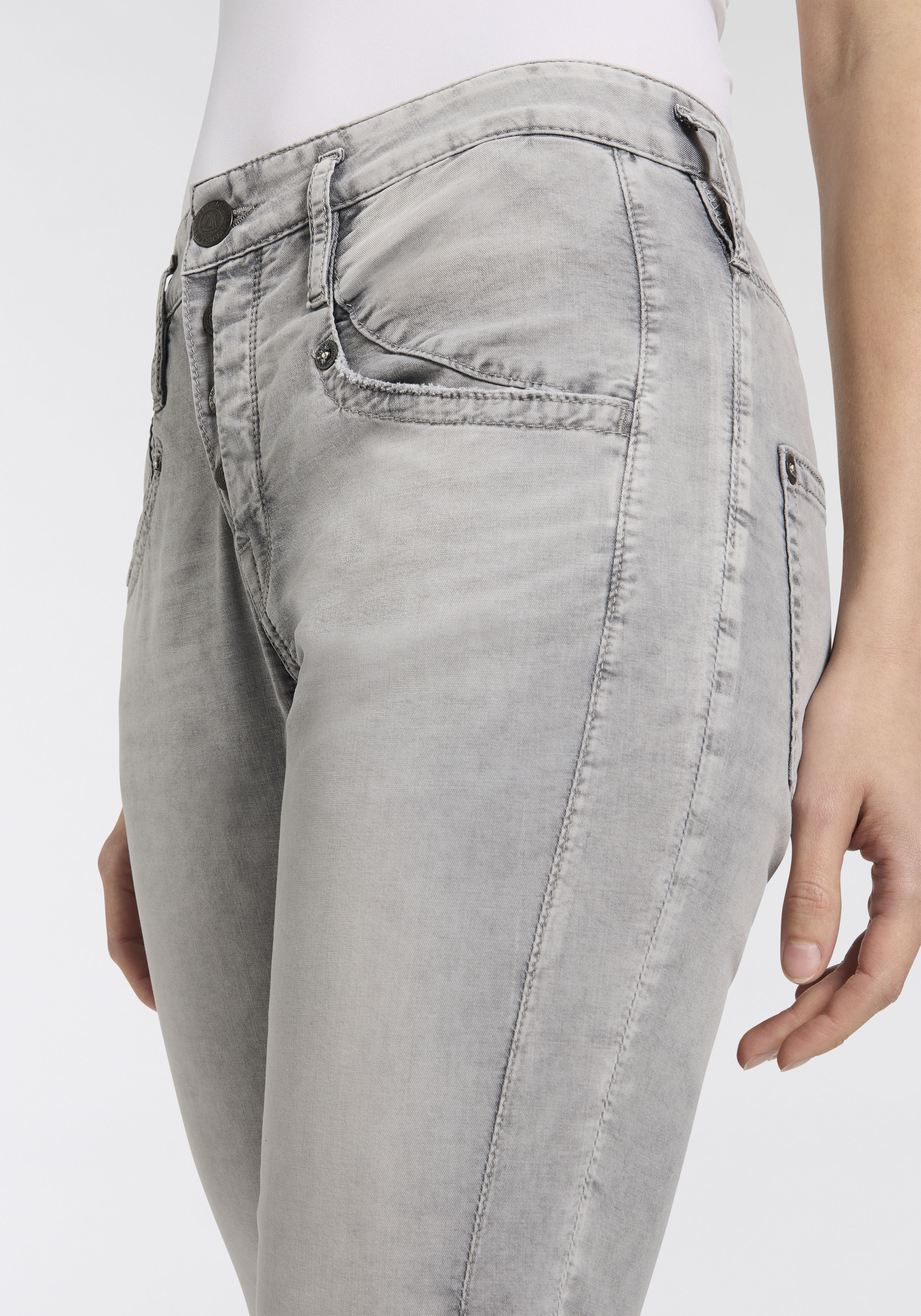 Thumbnail - Herrlicher 5-Pocket-Jeans "Shyra Cropped Denim Grey Light Stretch" in Cropped-Länge