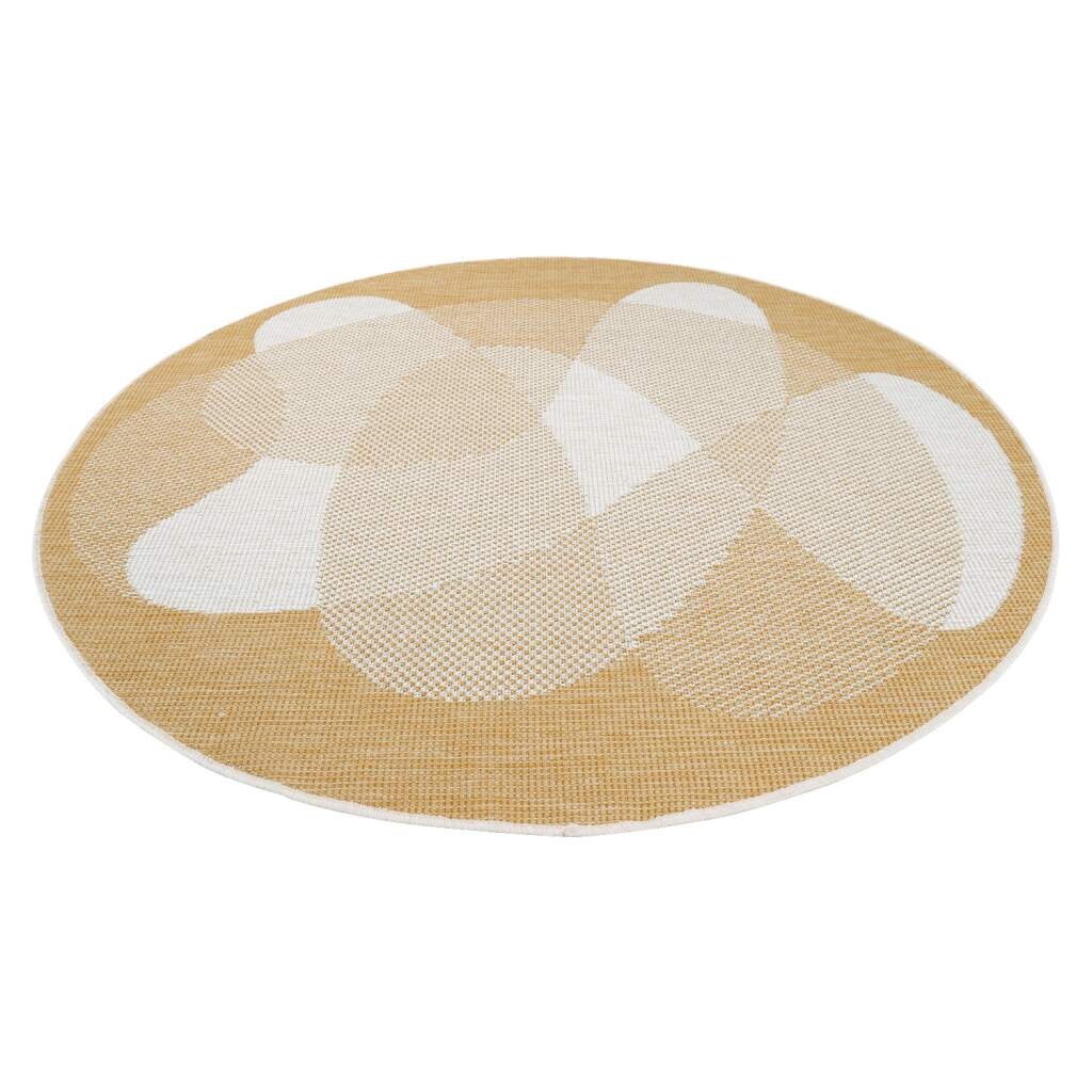 Carpet City Outdoorteppich »DUO RUG 5835«, rund, 5 mm Höhe, Wendeteppich Wetterfest In- & Outdoor, Balkon, Terrasse, Wohnzimmer