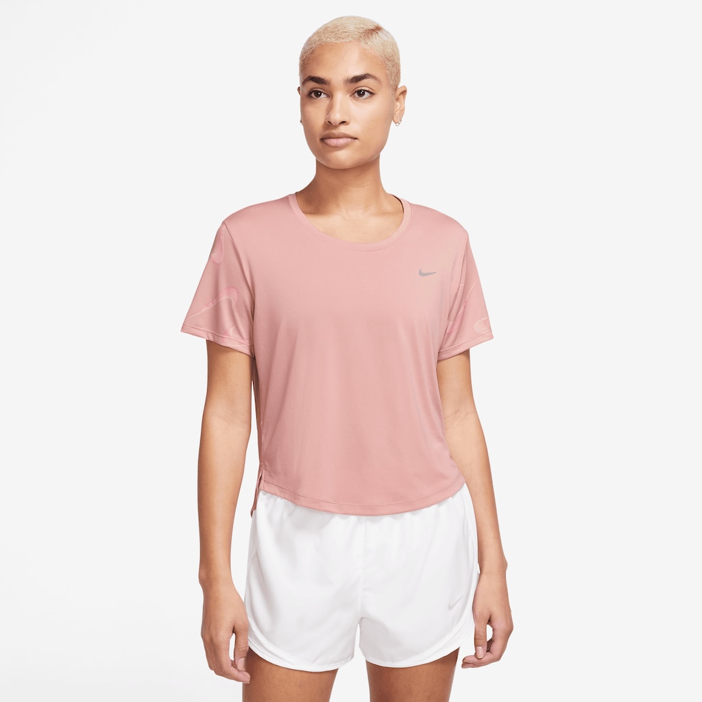 Nike Laufshirt »SWOOSH DRI-FIT WOMEN'S PRINTED SHORT-SLEEVE CROP TOP«