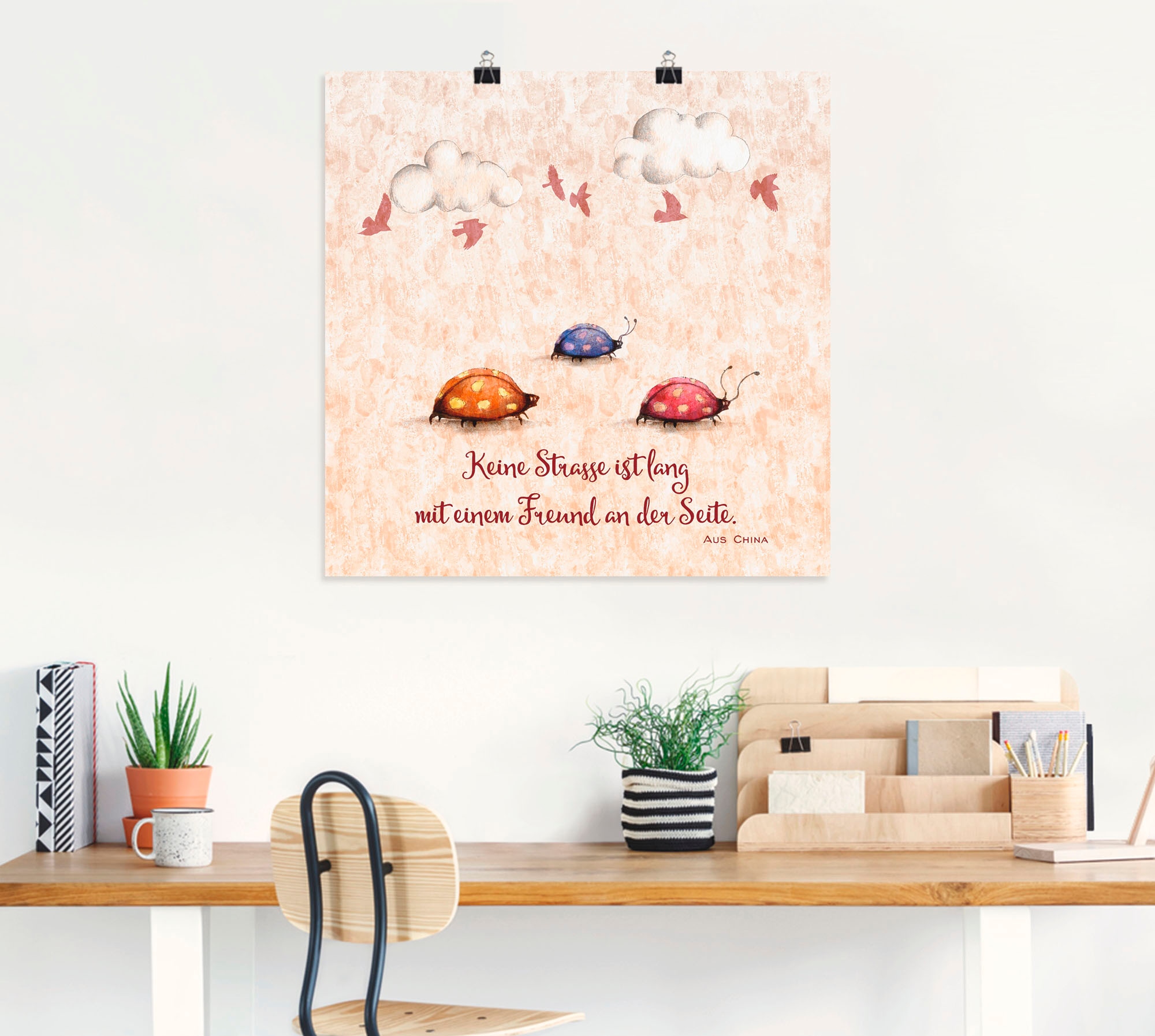 Artland Wandbild »Lebensweisheit Freunde«, Tiere, (1 St.), als Alubild, Outdoorbild, Leinwandbild, Poster, Wandaufkleber