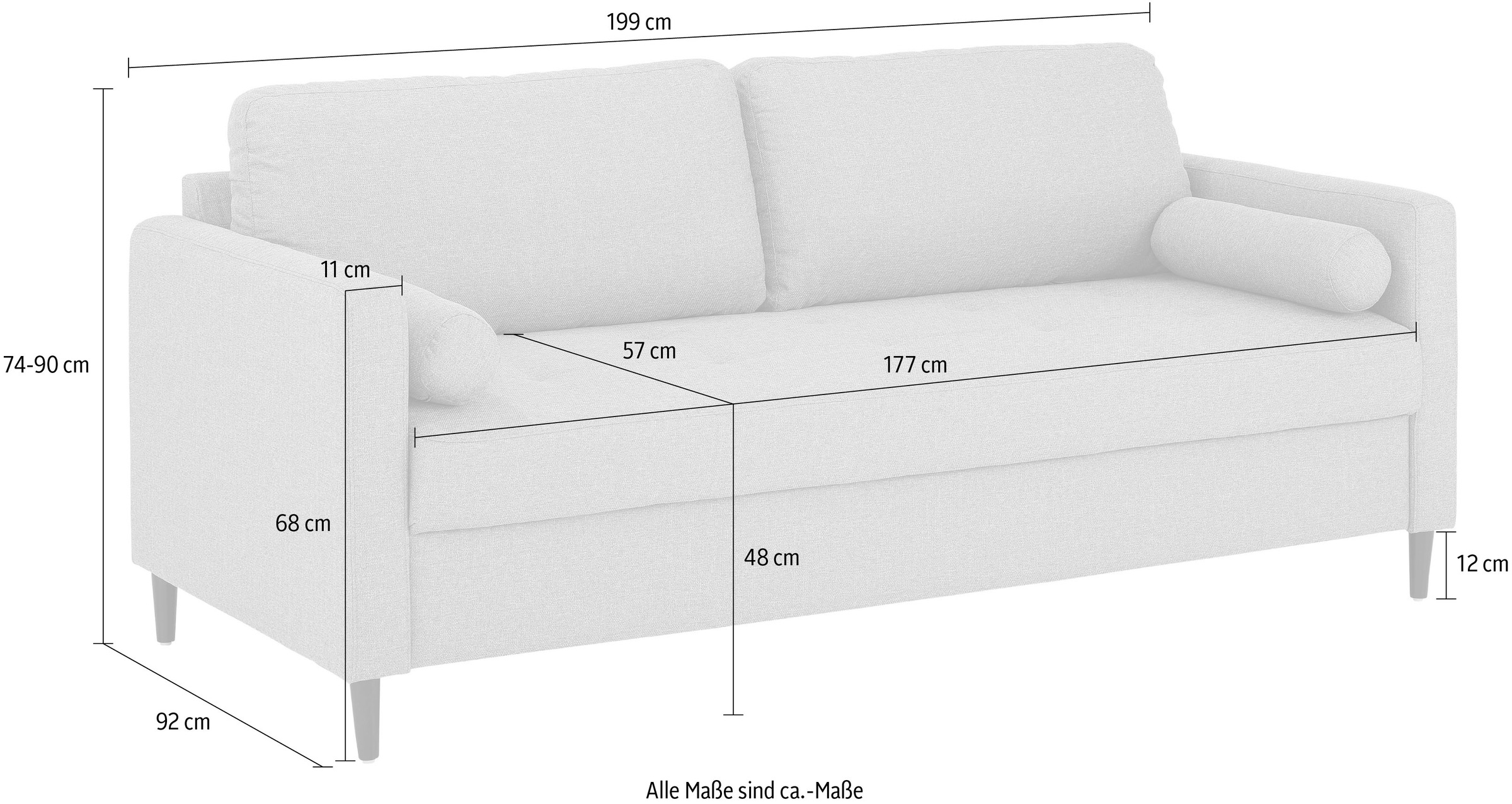 INOSIGN 3,5-Sitzer »Glyn«, Kissenrollen inklusive BAUR kaufen 