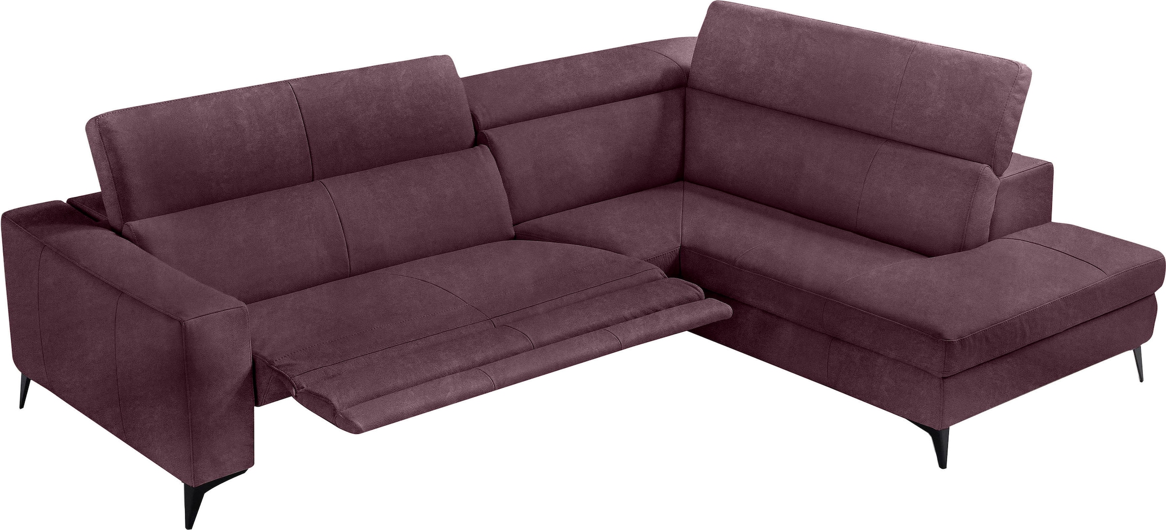 Egoitaliano Ecksofa "Edith, Designsofa mit hohem Sitzkomfort, Breite 269cm, L-Form" inkl. elektrischer Relaxfunktion und manuell verstellbaren Kopfteilen
