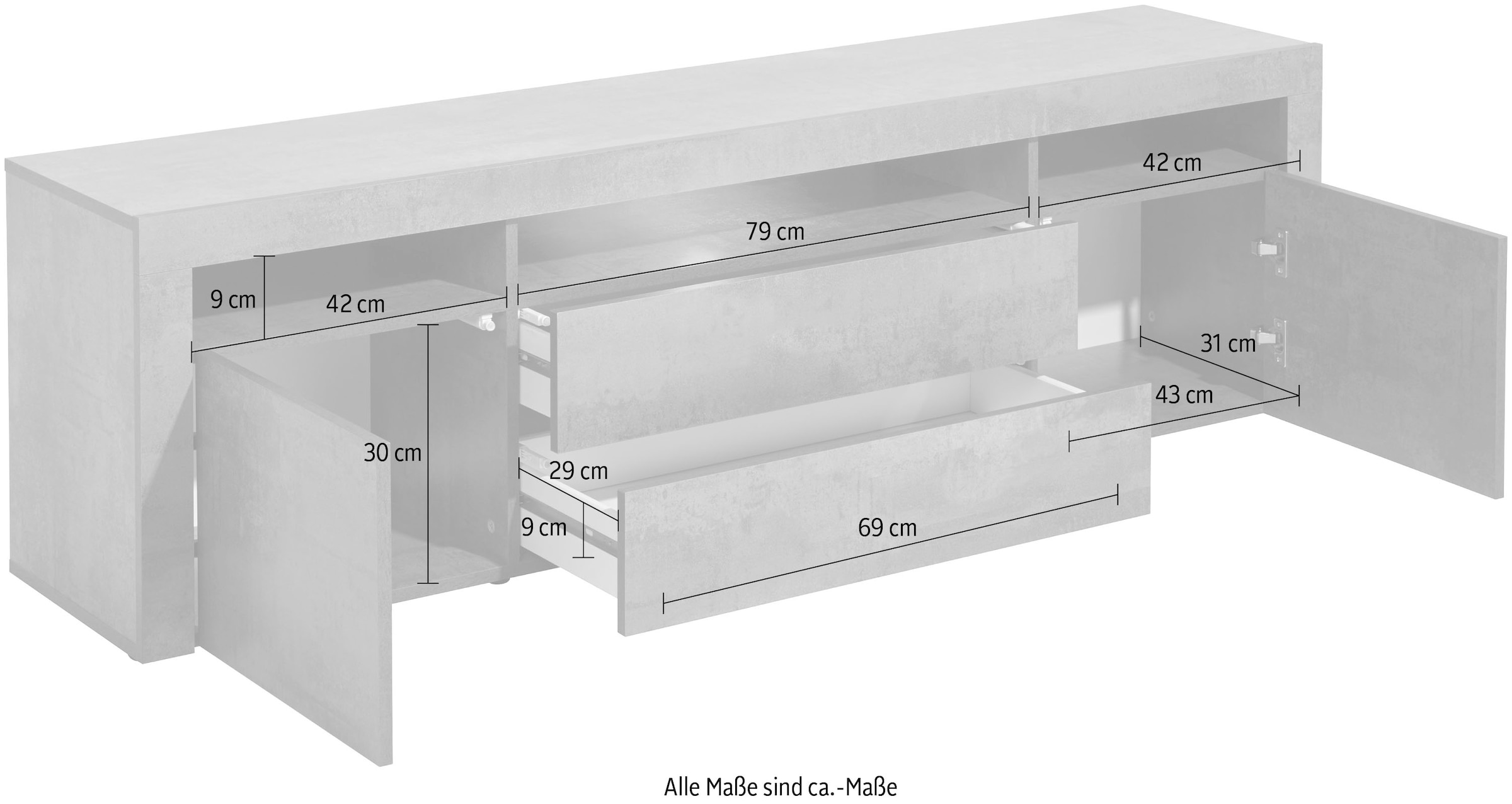 Lowboard BAUR Breite »Santa Fe«, Möbel cm | 166 borchardt kaufen