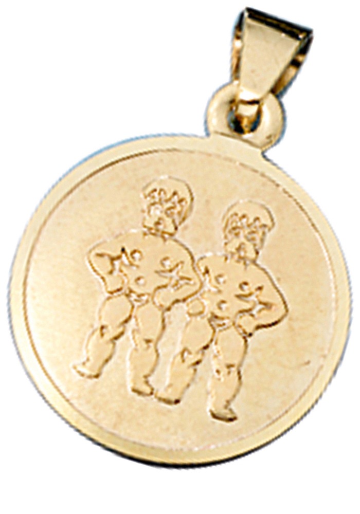 JOBO Amor Zodiac Pendant Gemini Yellow Gold 333 12mm
