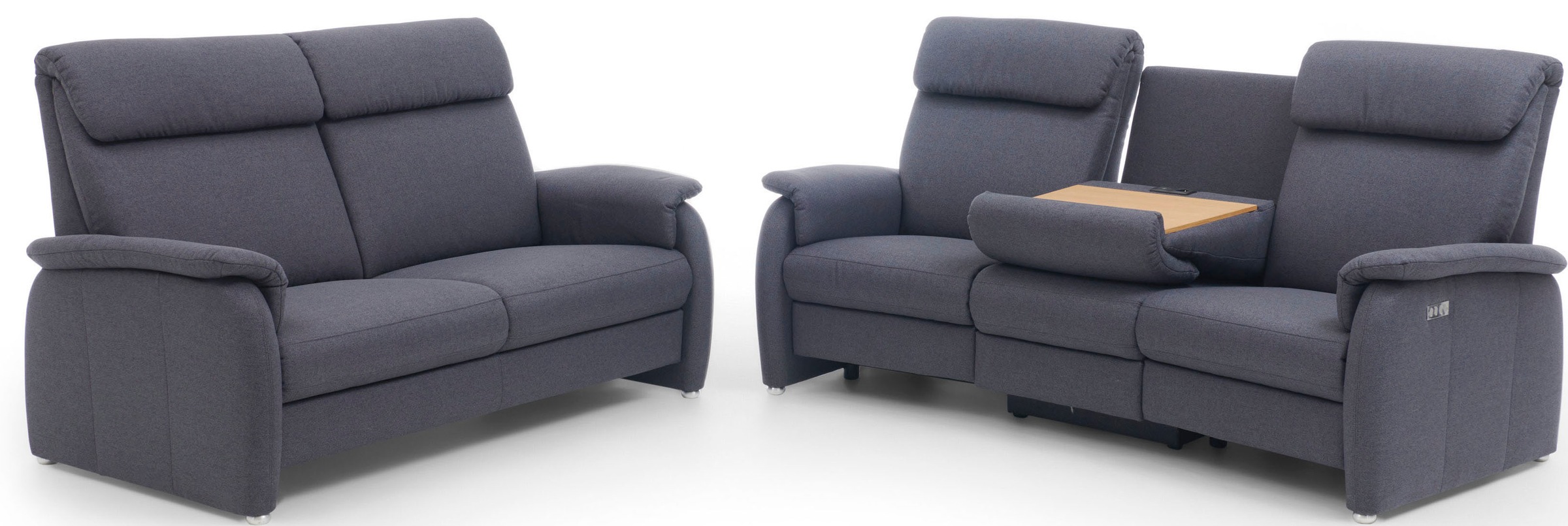 Home affaire 3-Sitzer »Turin mit Steckdose und USB-Port auch in Easy care-Bezug«, 2 x vollmotorische Relaxfunktion, herunterklappbarer Tisch