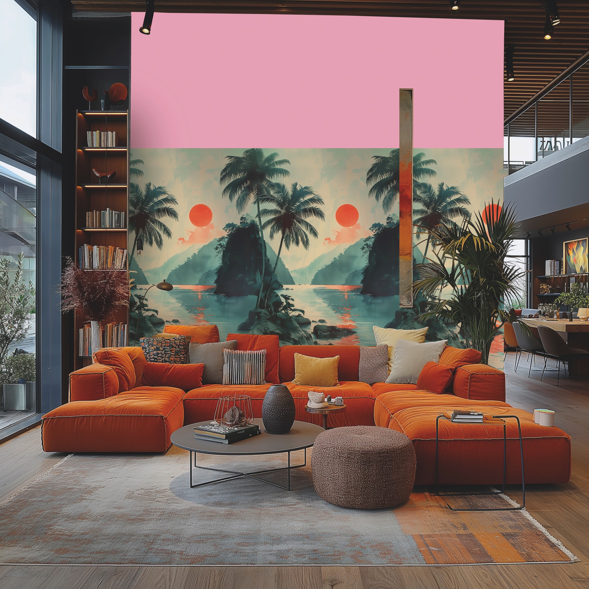living walls Vliestapete "Fototapete Tropischer Sonnenuntergang erweiterbar" tropisch strukturiert