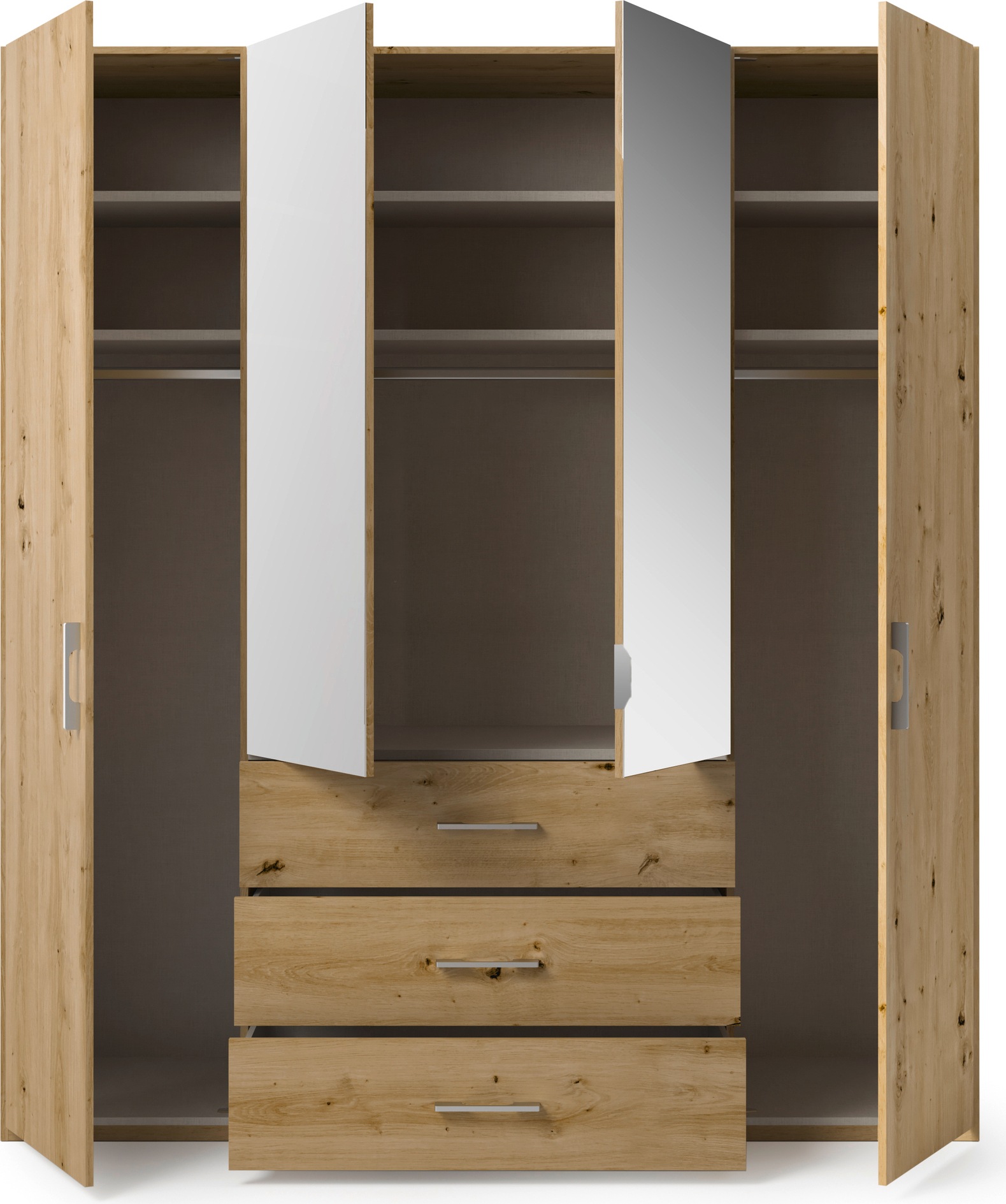 set one by Musterring Drehtürenschrank »Henderson«, mit Spiegel und 3 Schubladen, inkl. Fachböden und Kleiderstangen