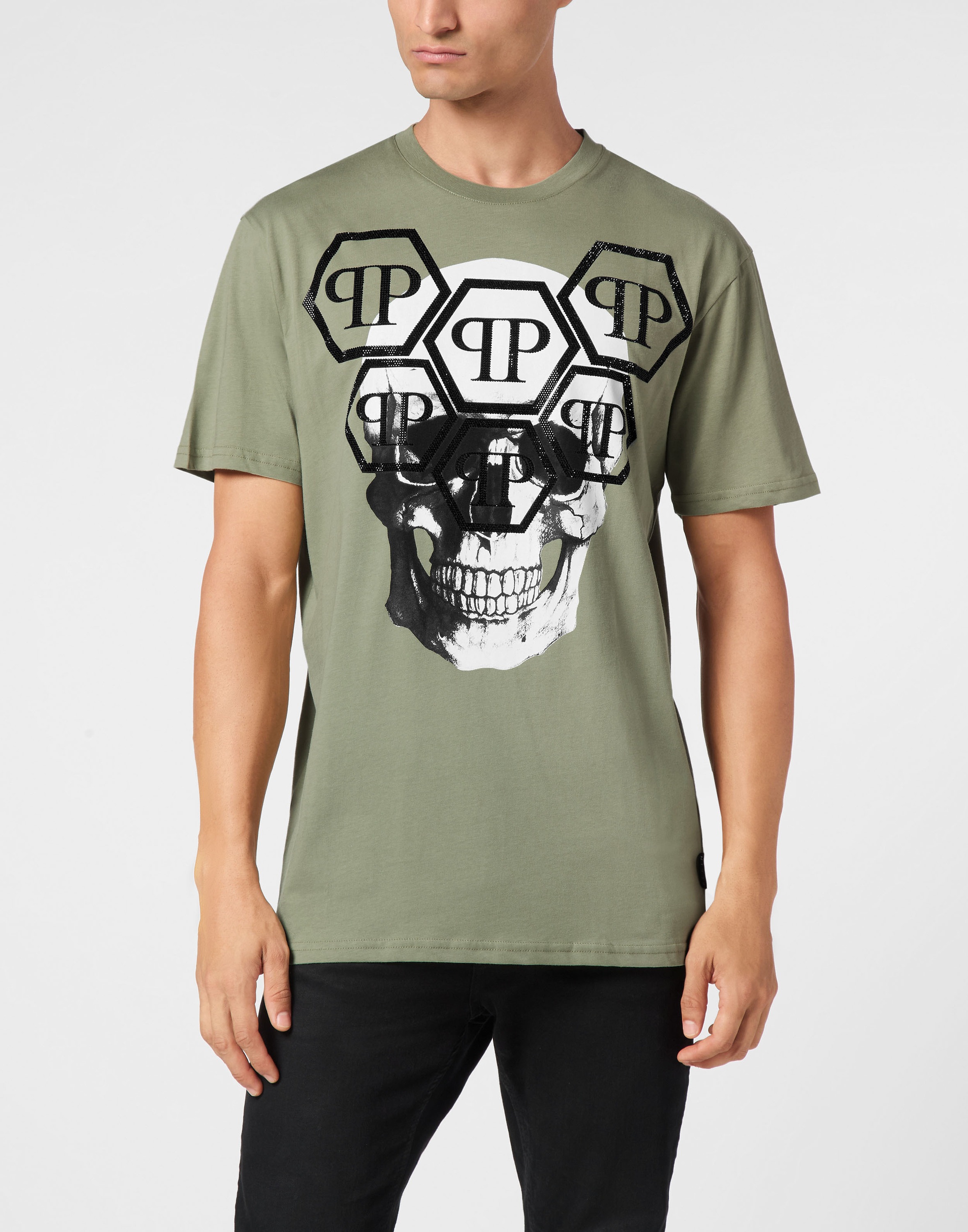 PHILIPP PLEIN T-Shirt "Skull Mit Schmucksteinen" günstig online kaufen