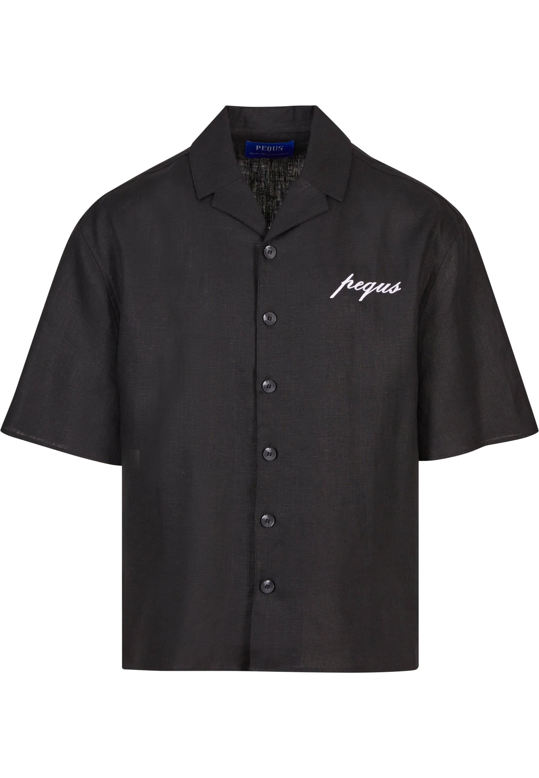 PEQUS Langarmhemd »PEQUS PEQUS Chest Logo Linen Shirt«, (1 tlg.)