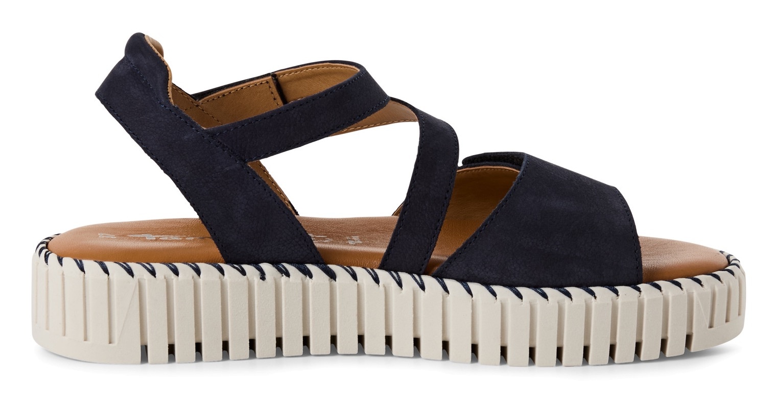 Tamaris Sandalette, Riemchensandale, Sommerschuh mit geriffelter Plateausohle