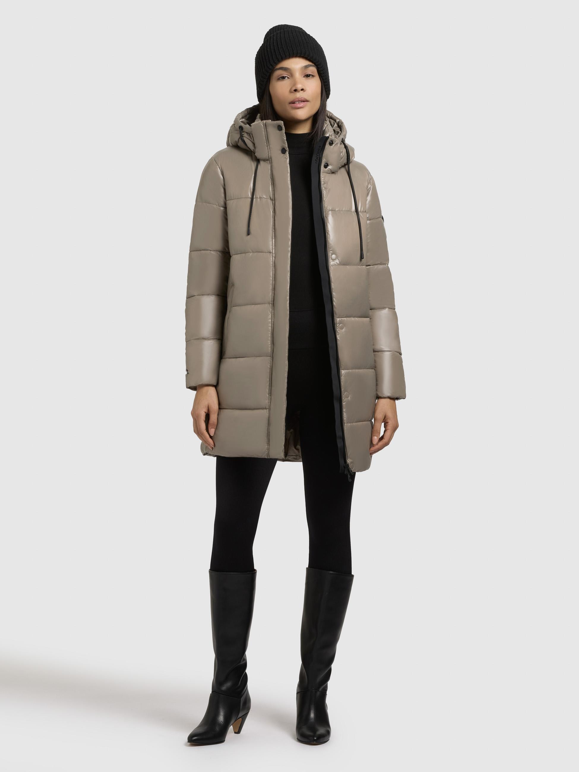 khujo Steppjacke »Jadet2-YM«, mit Kapuze, Schimmernder Winter Kurzmantel mit abnehmbarer Kapuze