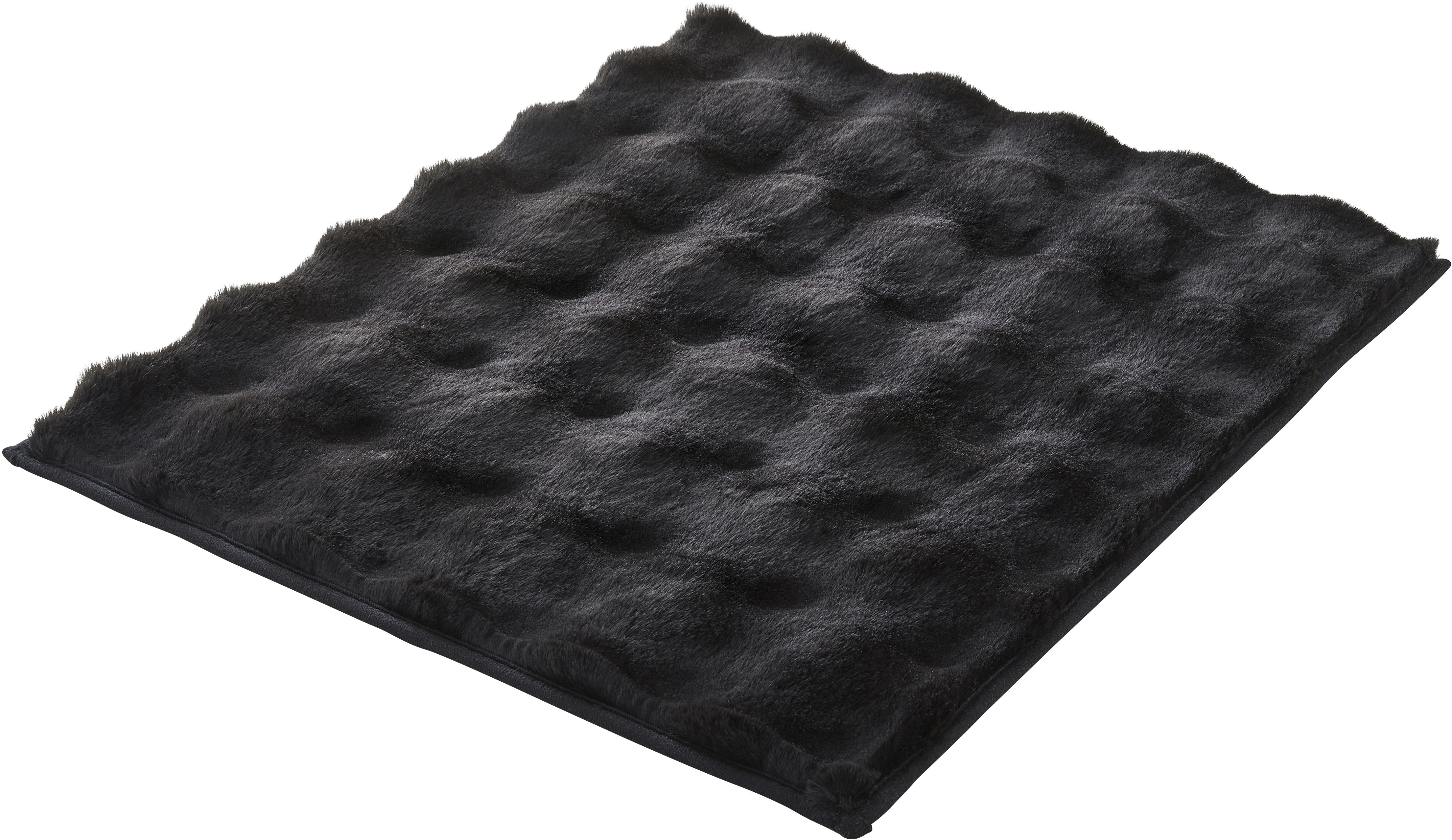 Kleine Wolke Badematte "Cloud, Badvorleger, Badezimmer Teppich" Höhe 28 mm rutschhemmend beschichtet fußbodenheizungsgeeignet Badteppich, Uni Farben, Hoch-Tief Effekt, besonders weich