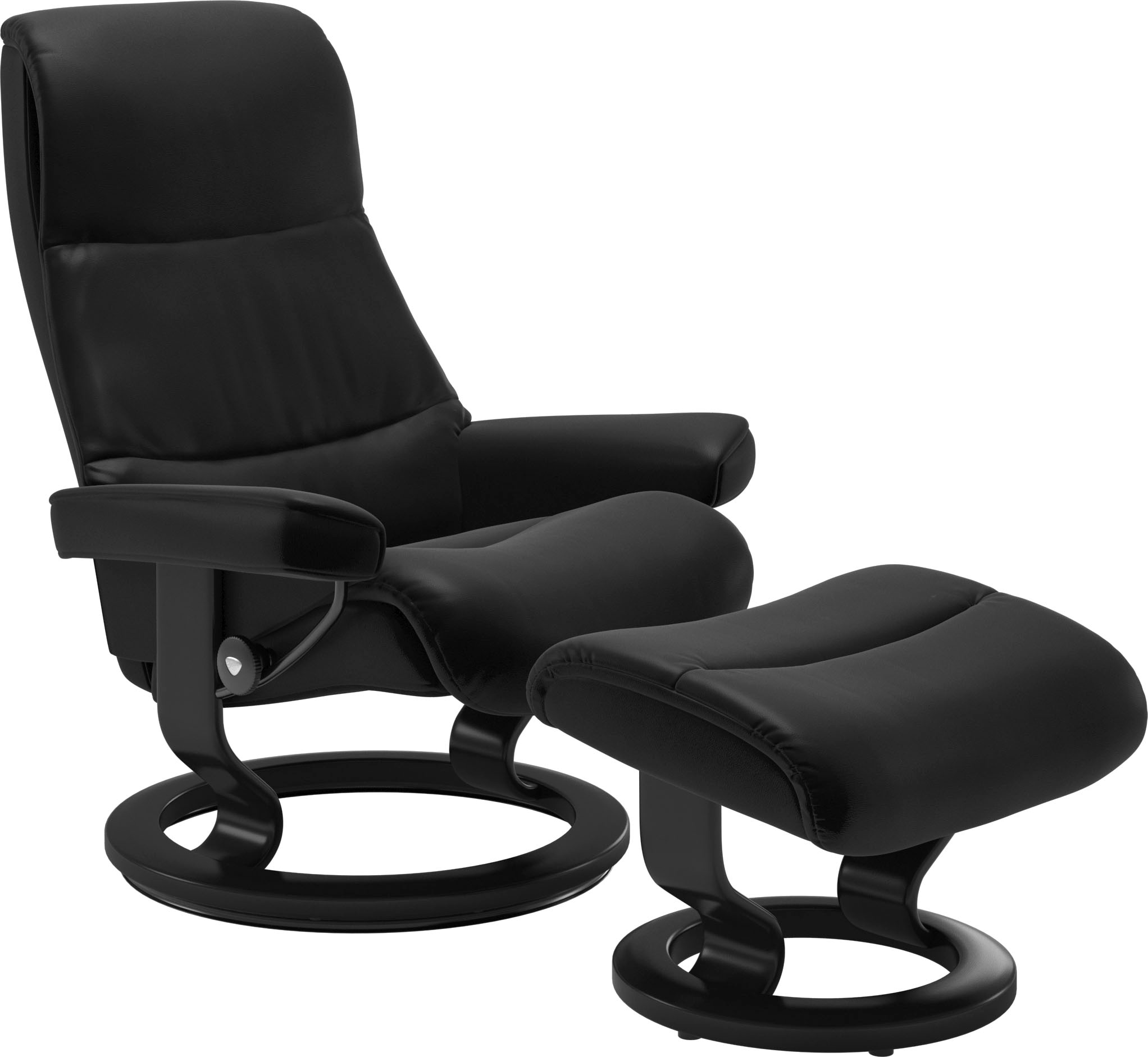 Stressless Relaxsessel "View" Set, Relaxsessel mit Hocker, mit Classic Base, Größe M,Gestell Schwarz