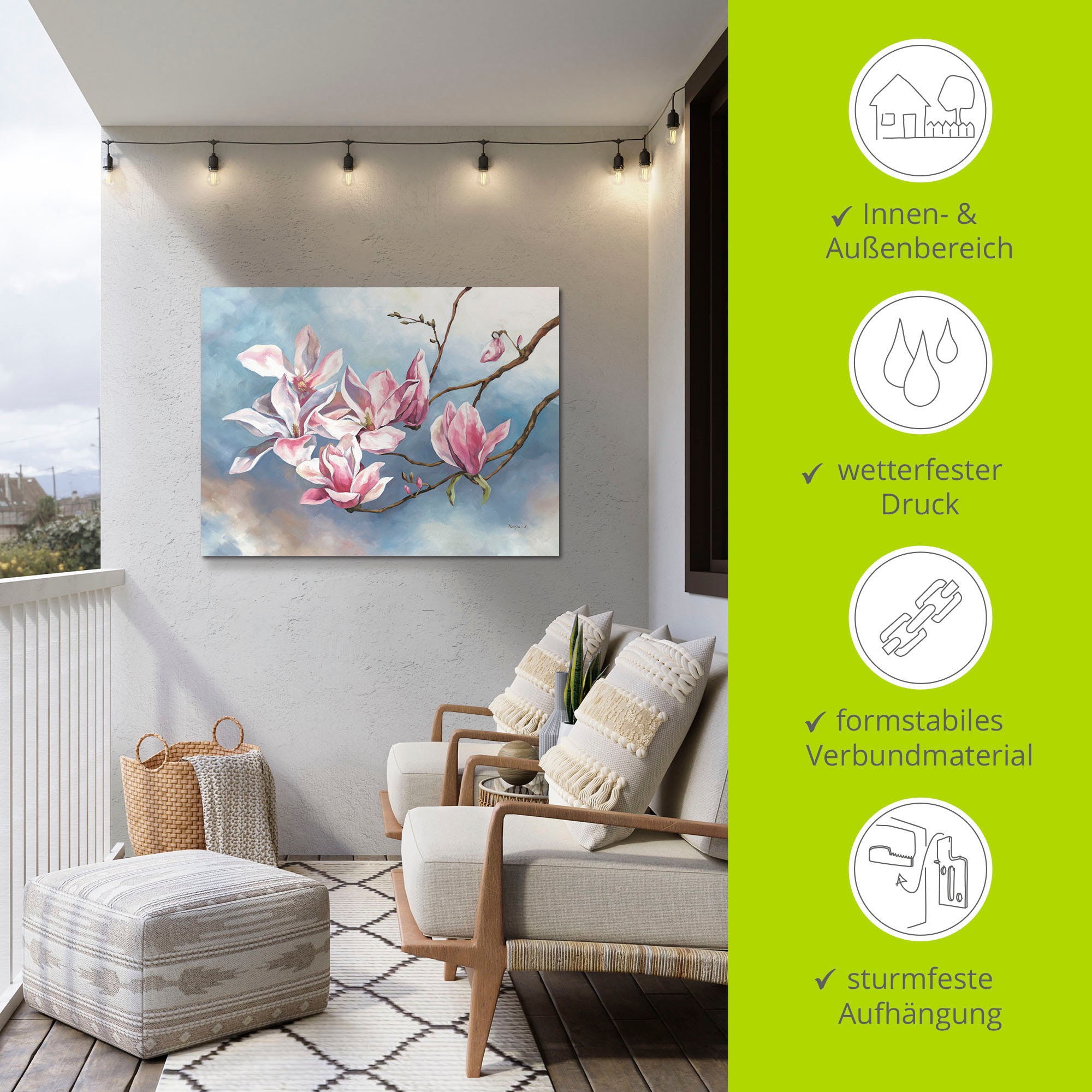 Artland Wandbild »Magnolienzweig«, Blumen, (1 St.), als Alubild, Outdoorbild, Leinwandbild in verschied. Größen
