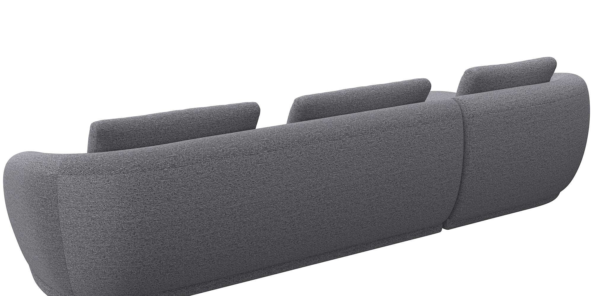 FLEXLUX Wohnlandschaft »Torino, rund, L-Form, Sofa-Ecke mit Recamiere, Longchair-Sofa«, Modernes, organisches Sofa-Design, Kaltschaum, Wellenunterfederung