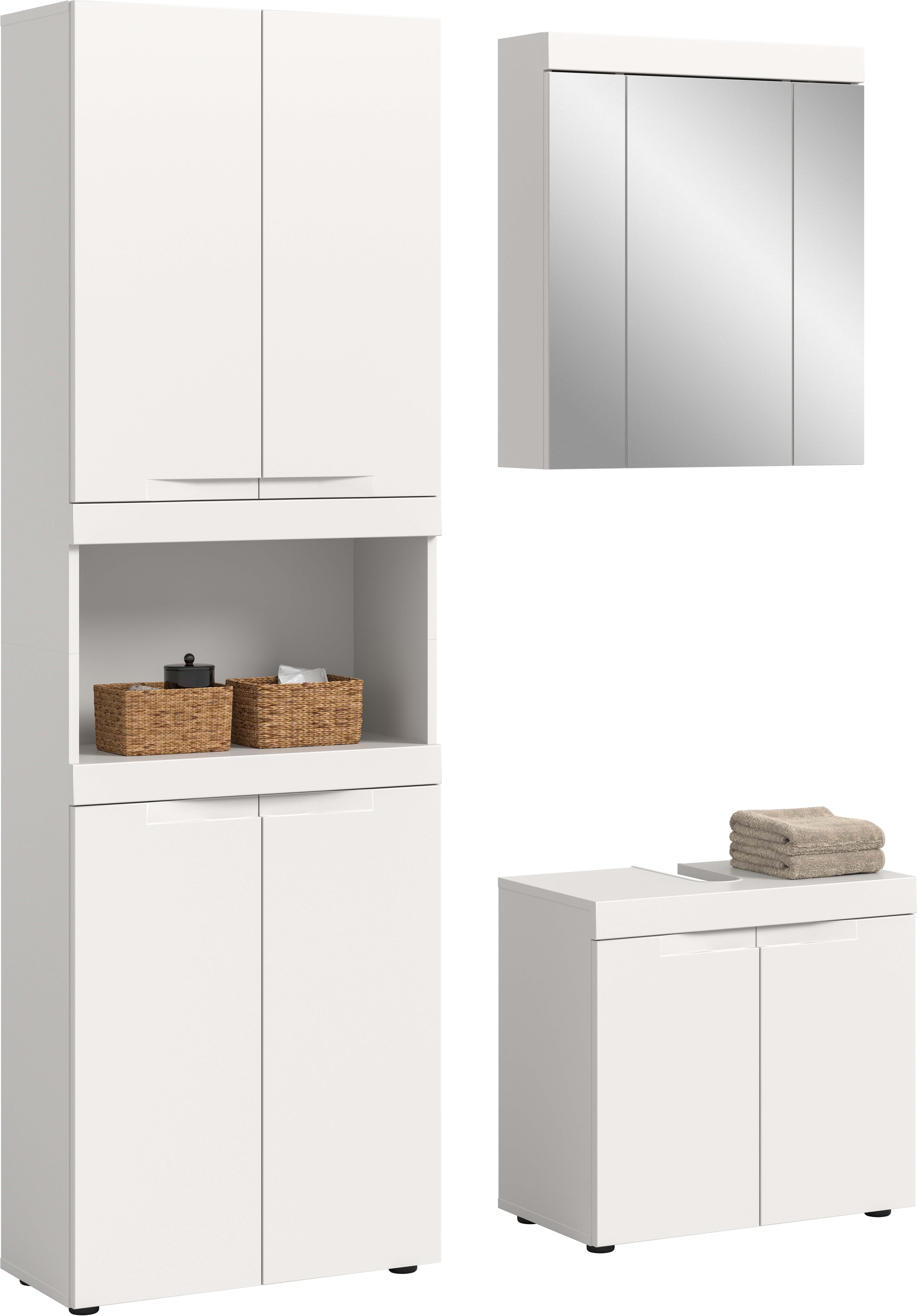 OTTO home Badmöbel-Set "MAOI, 3-tlg. Badkombi, hochwertige MDF Front, optional mit Beleuchtung"