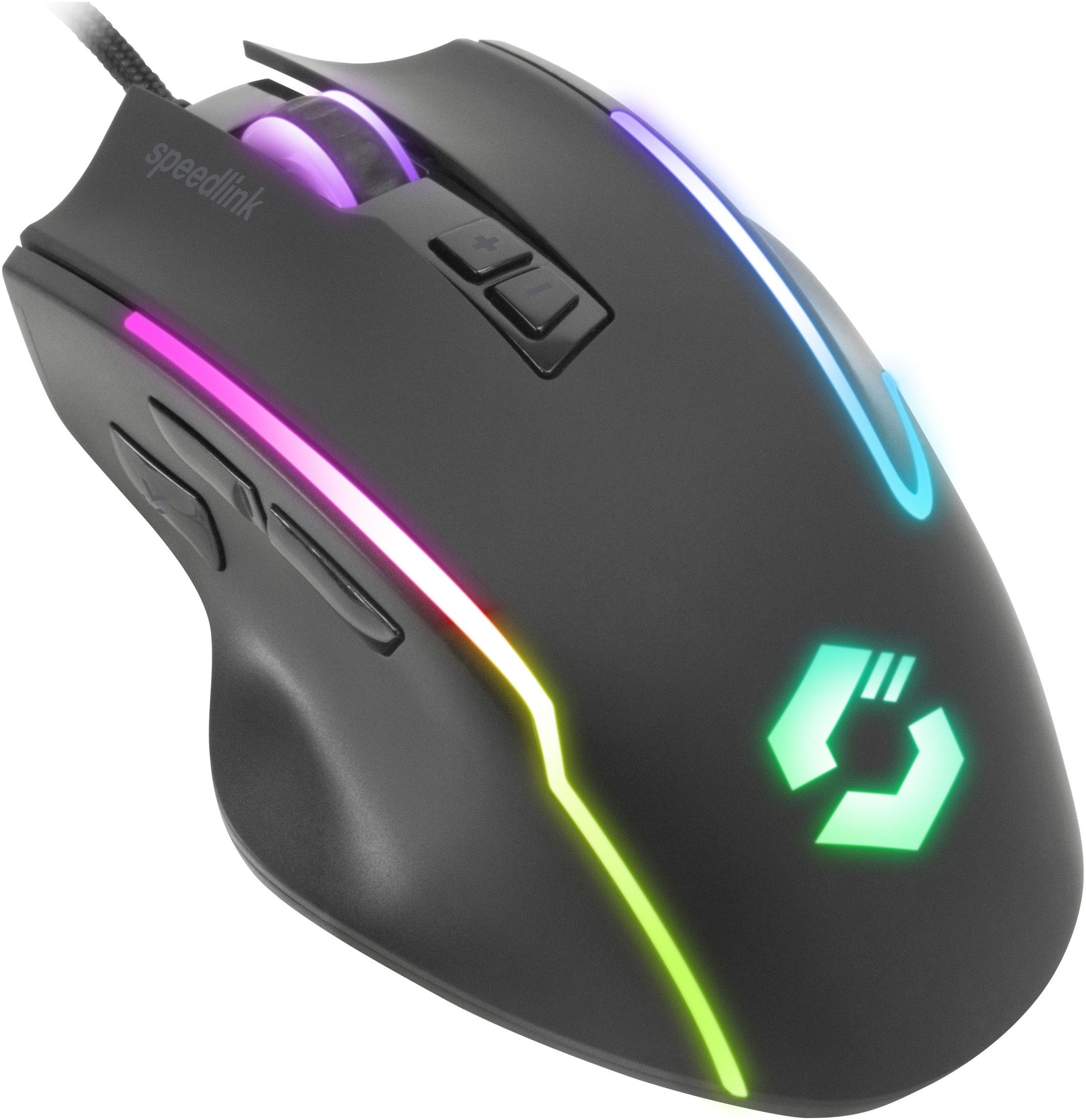 Speedlink Gaming-Maus »DECUS NX RGB Gamer Maus mit Kabel und 6 Tasten«, kabelgebunden, 12800dpi, Programmierbar, Dauerfeuer Taste, 1000Hz Pollingrate