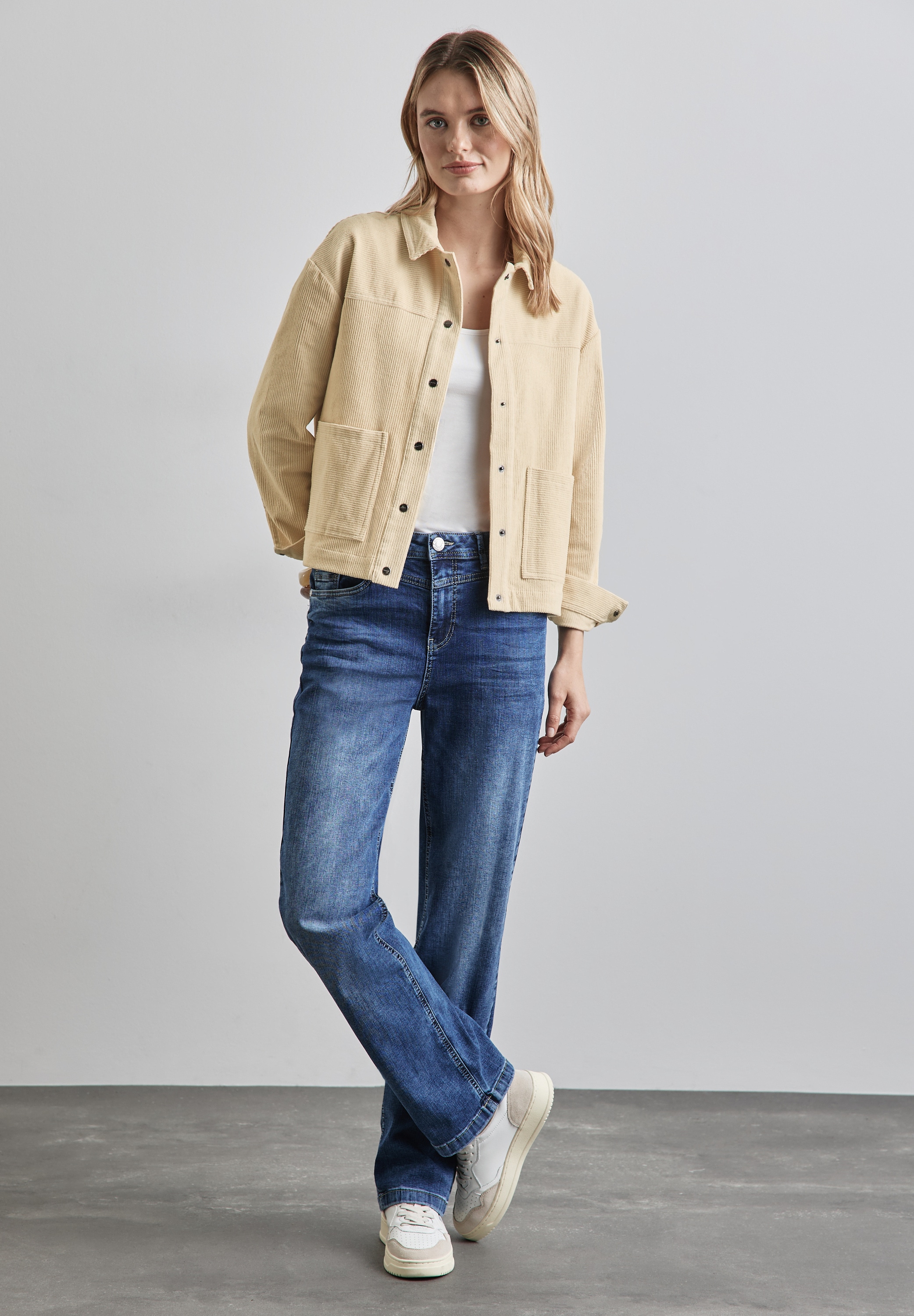 STREET ONE Cordjacke, ohne Kapuze, aus Baumwolle mit Stretchanteil