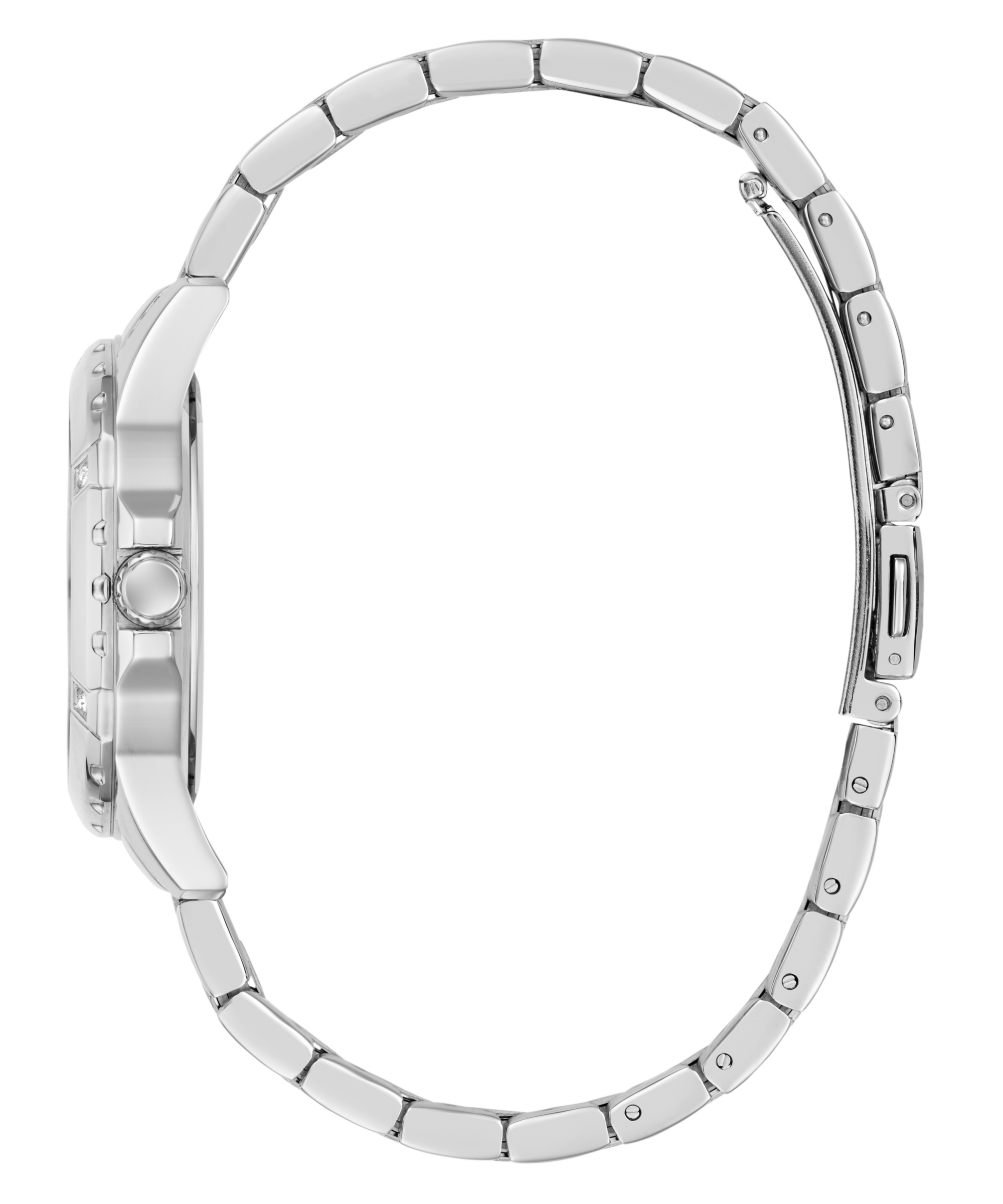 Guess Quarzuhr »MIST« Armbanduhr, Damenuhr, Edelstahlarmband, Kristallsteine