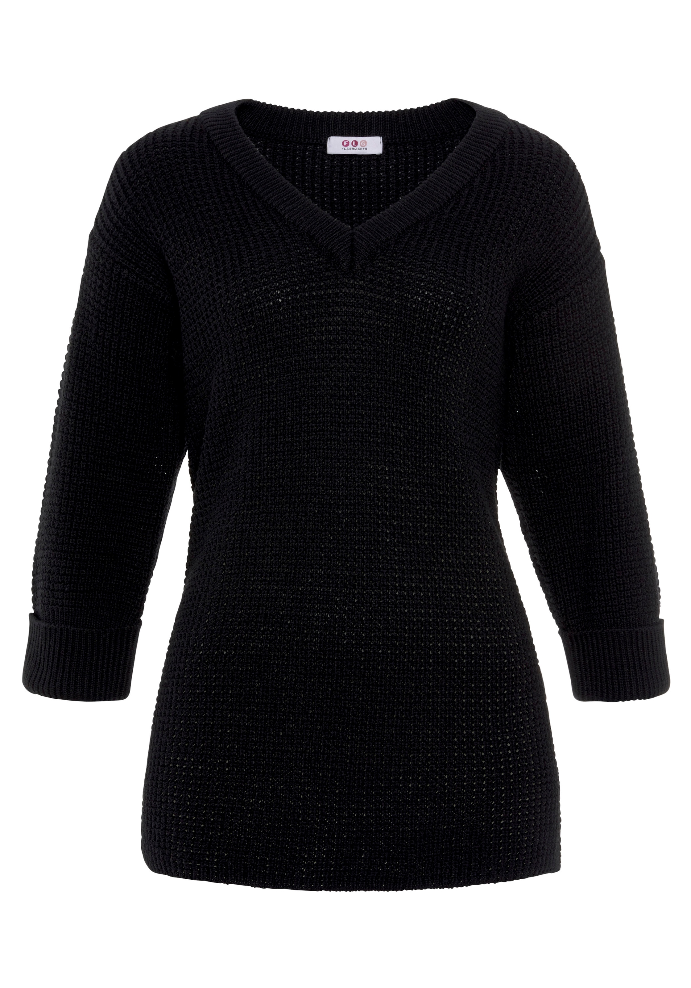 Flashlights V-Ausschnitt-Pullover, Bequem geschnitten