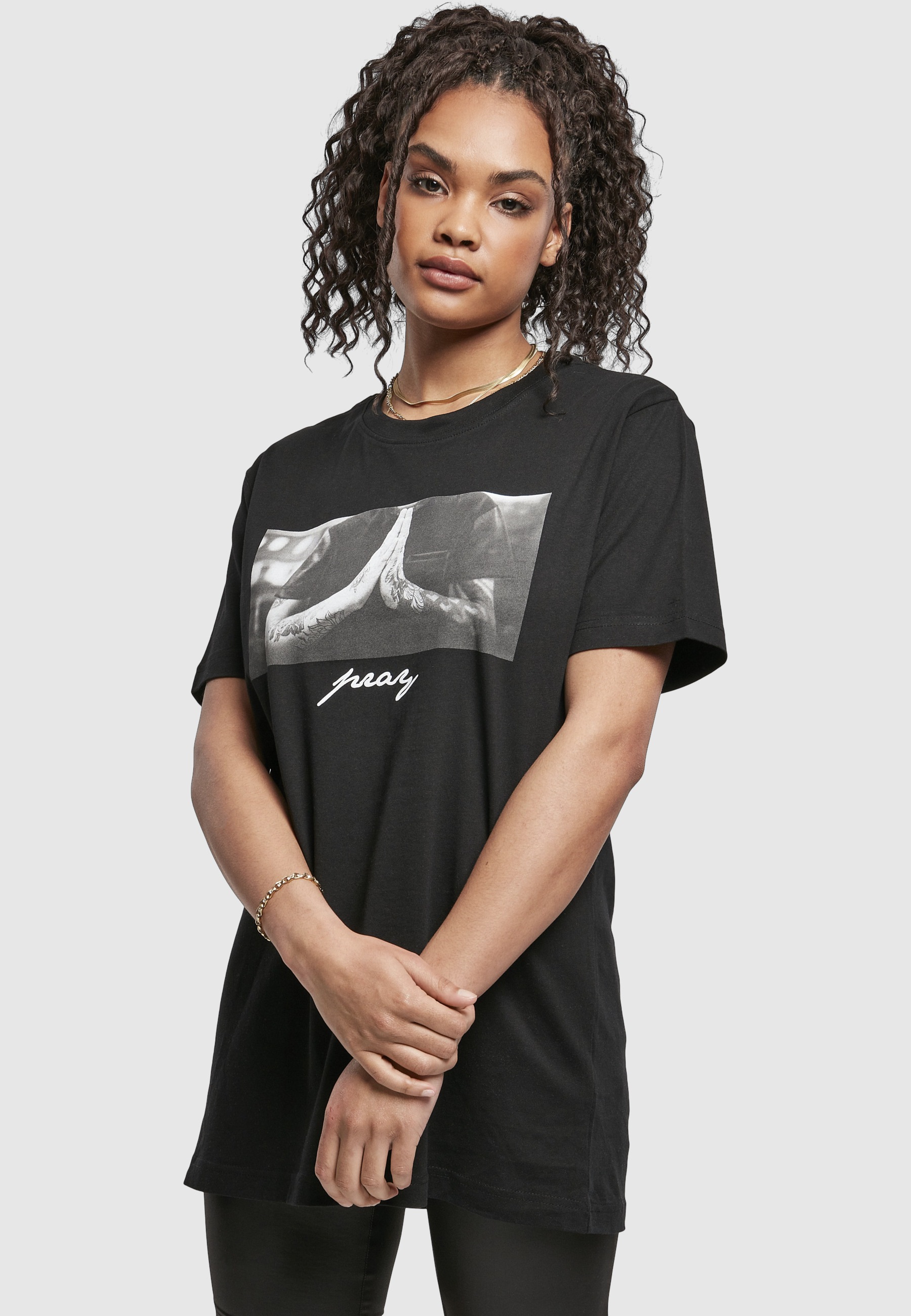 MisterTee Kurzarmshirt »MisterTee Damen Ladies Pray Tee« 1 Stk.
