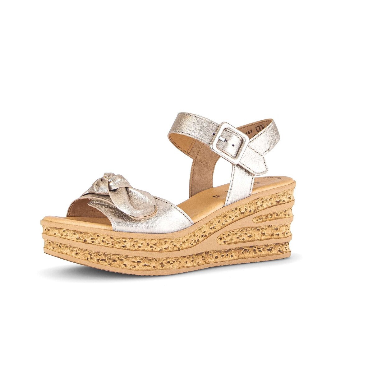 Keilsandalette GABOR "Keilsandalette", Damen, Gr. 39, gold, Schuhe 7