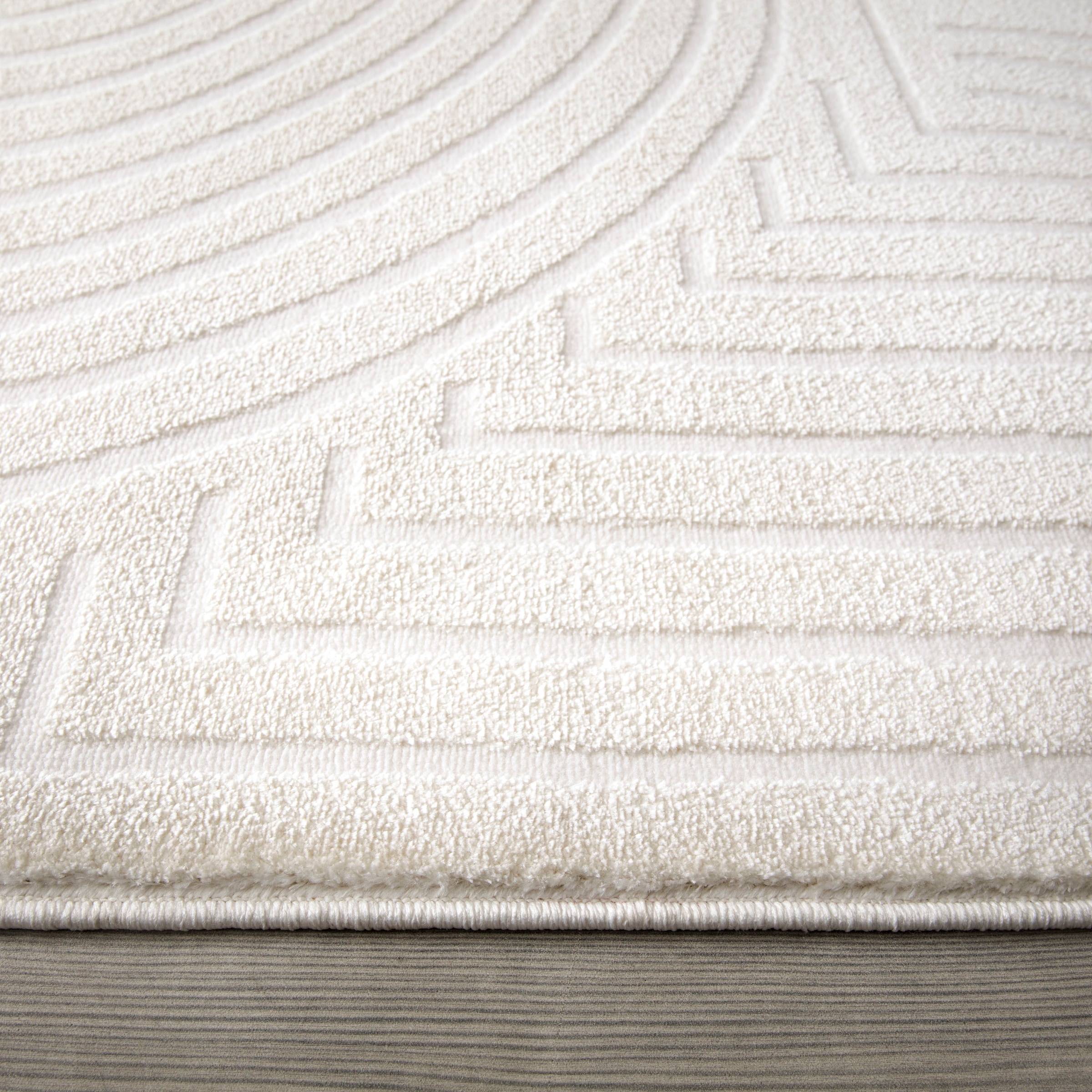 Paco Home Teppich »Luzern 654«, rechteckig, 13 mm Höhe, Kurzflor, Uni Farben, Hoch-Tief-Struktur, Scandi Design