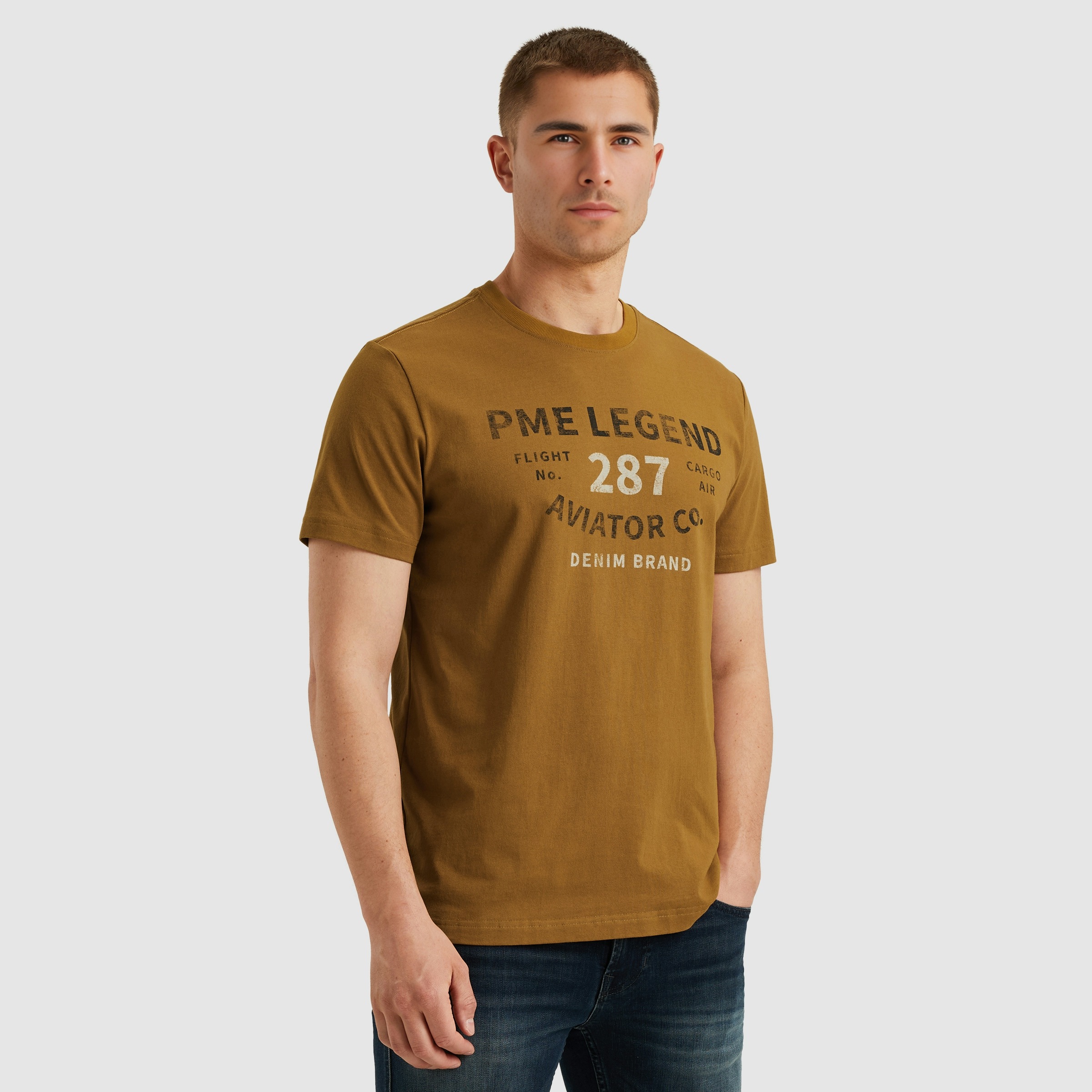 PME LEGEND T-Shirt "Short sleeve r-neck open end jersey", mit Logo-Print günstig online kaufen