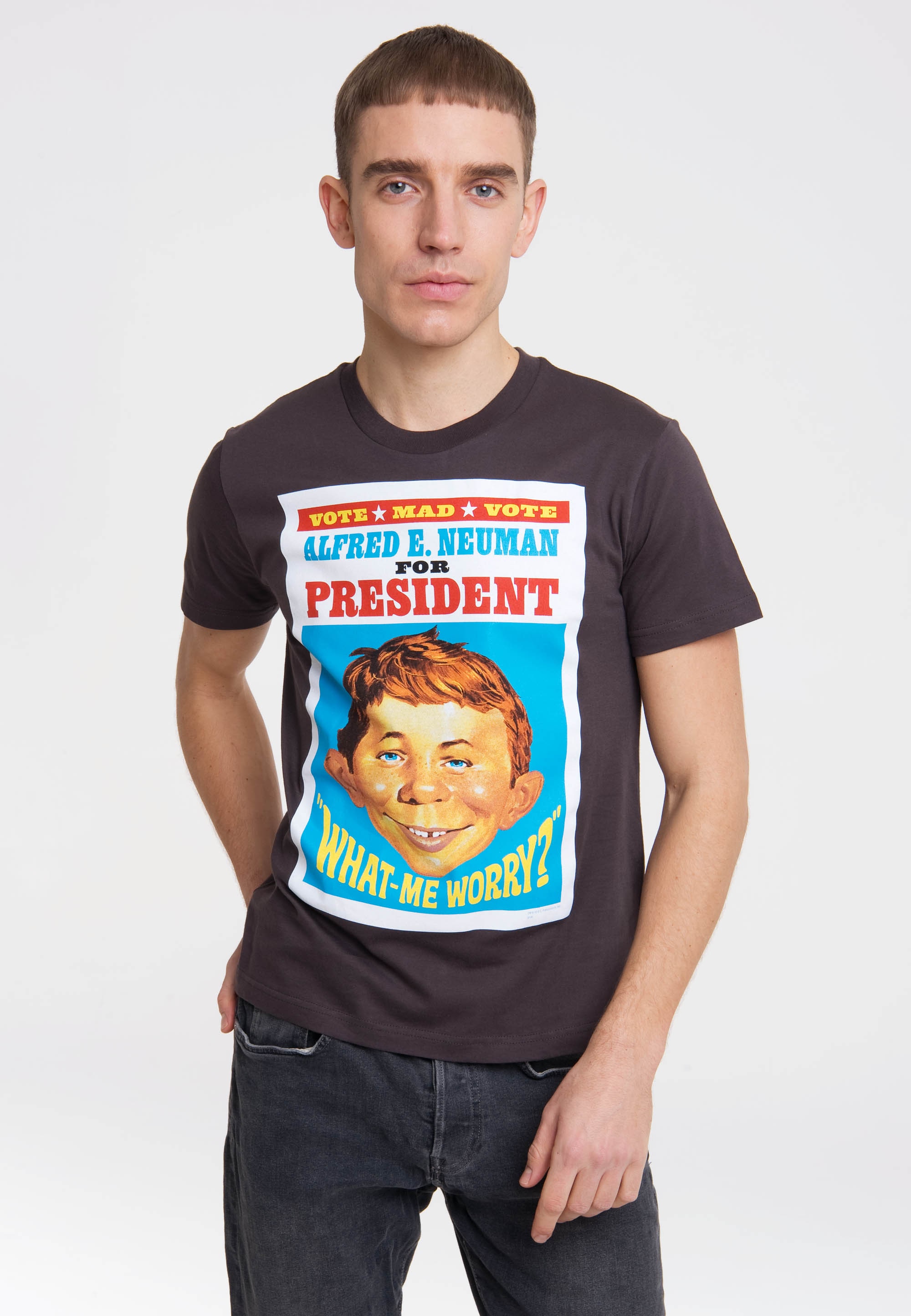 T-Shirt »Mad - For President«, mit Alfred E. Neuman-Motiv
