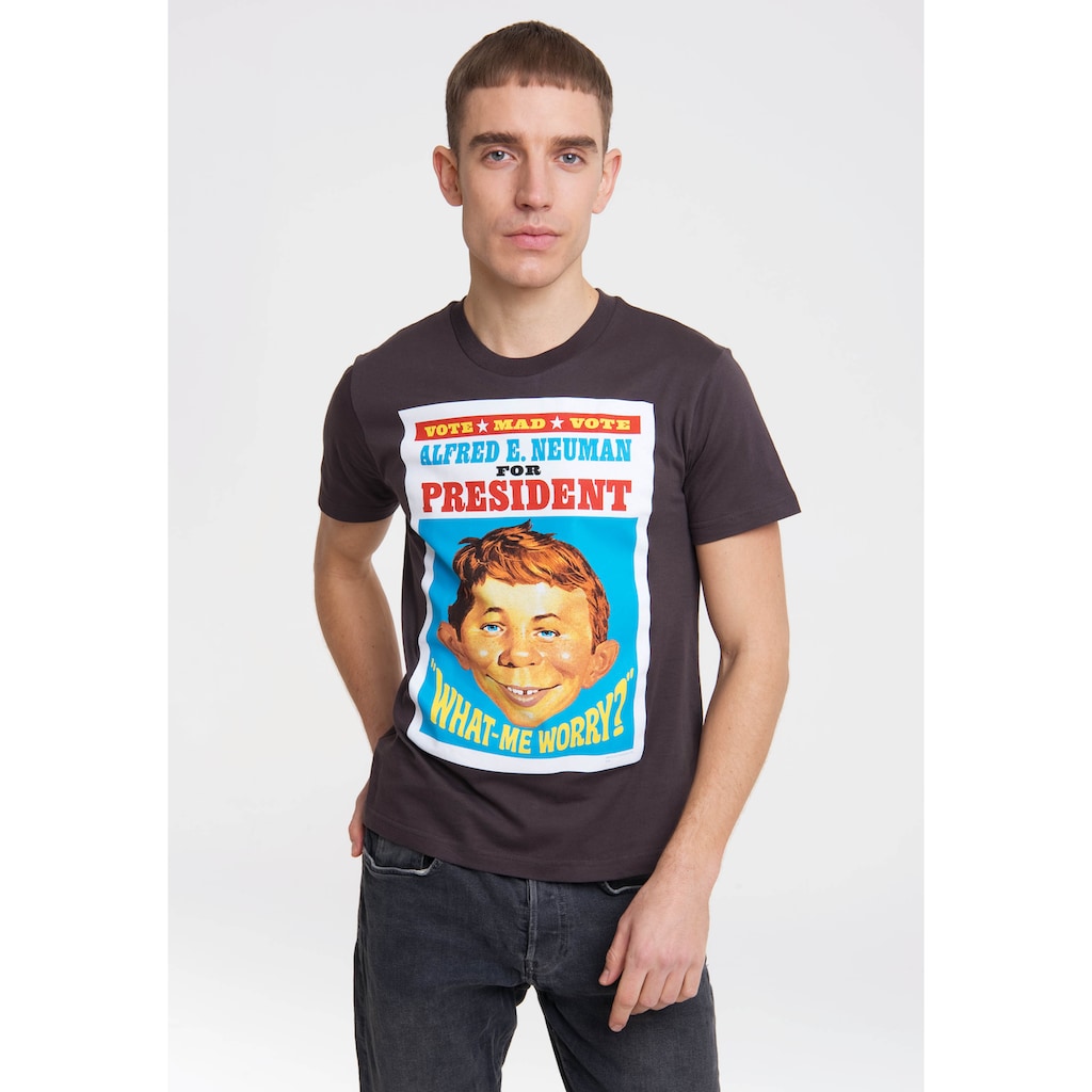 LOGOSHIRT T-Shirt »Mad - For President«, mit Alfred E. Neuman-Motiv