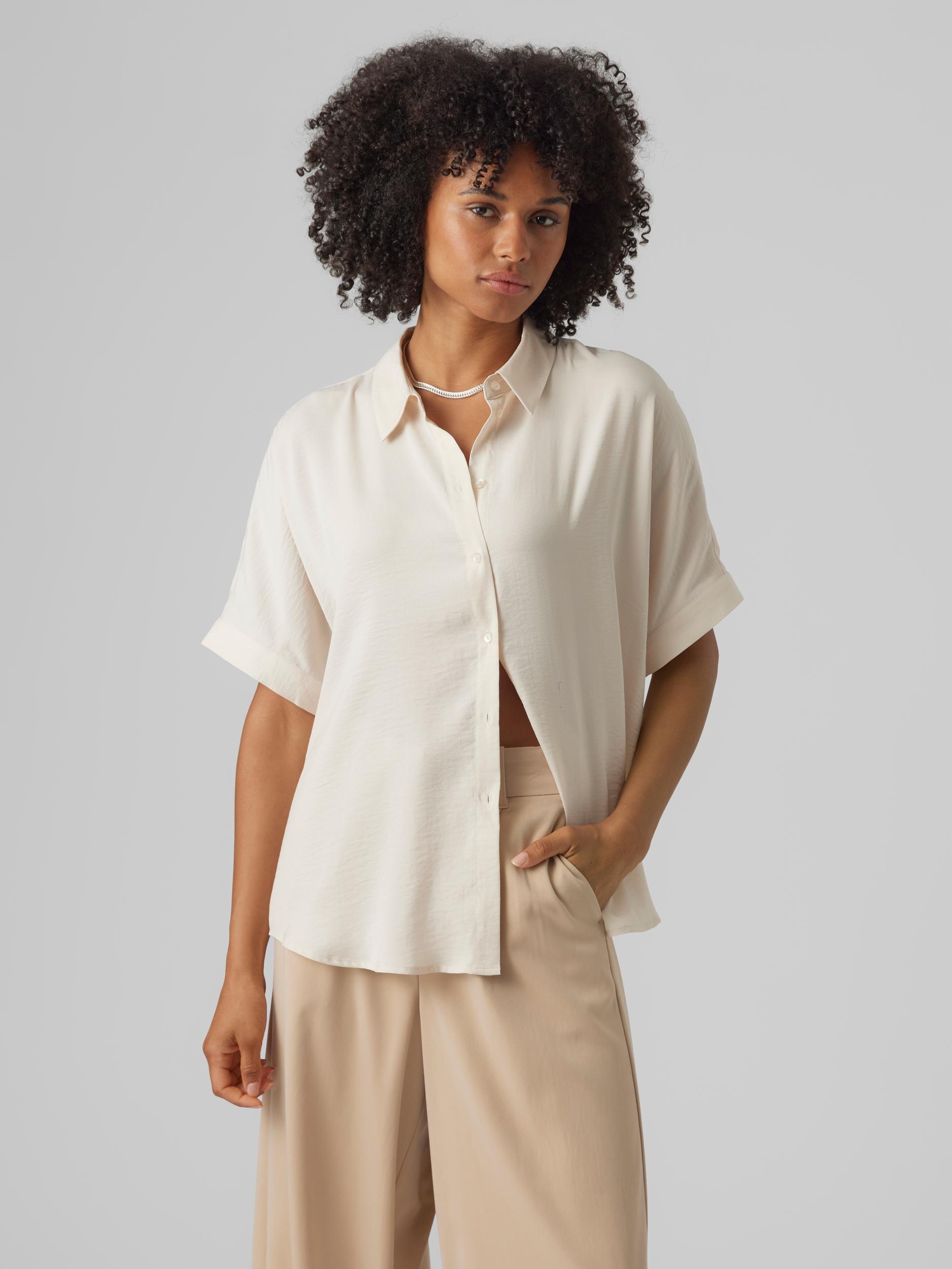 Vero Moda Kurzarmbluse VMKATRINE S/S OVERSIZED SHIRT WVN NOOS günstig online kaufen