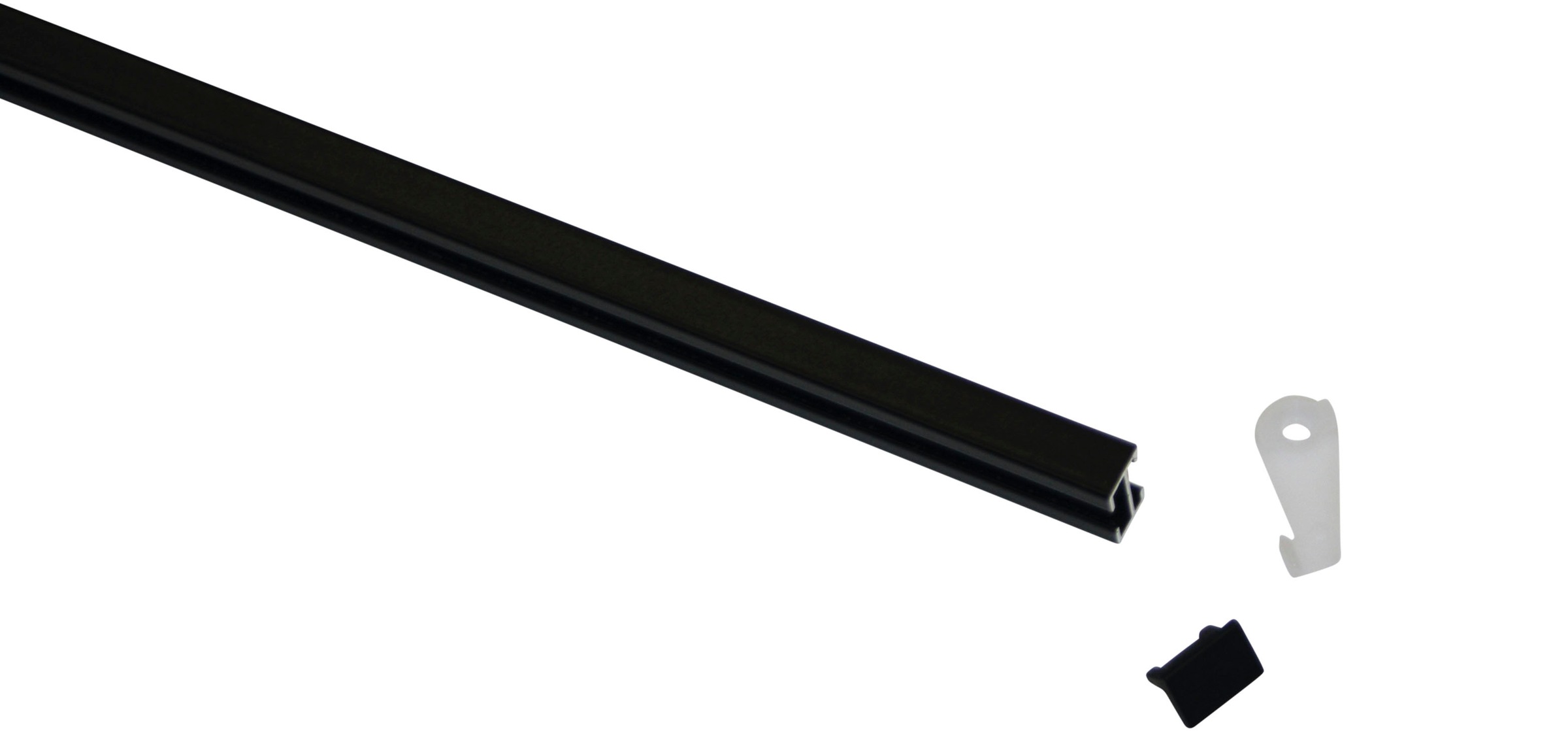 GARDINIA Vorhangschiene »Aluminium-Vorhangschienen Set 1-Lauf Lucy«, 1 läufig-läufig, mit Bohren, Deckenmontage, Aluminium, Deckenträger aus Kunststoff