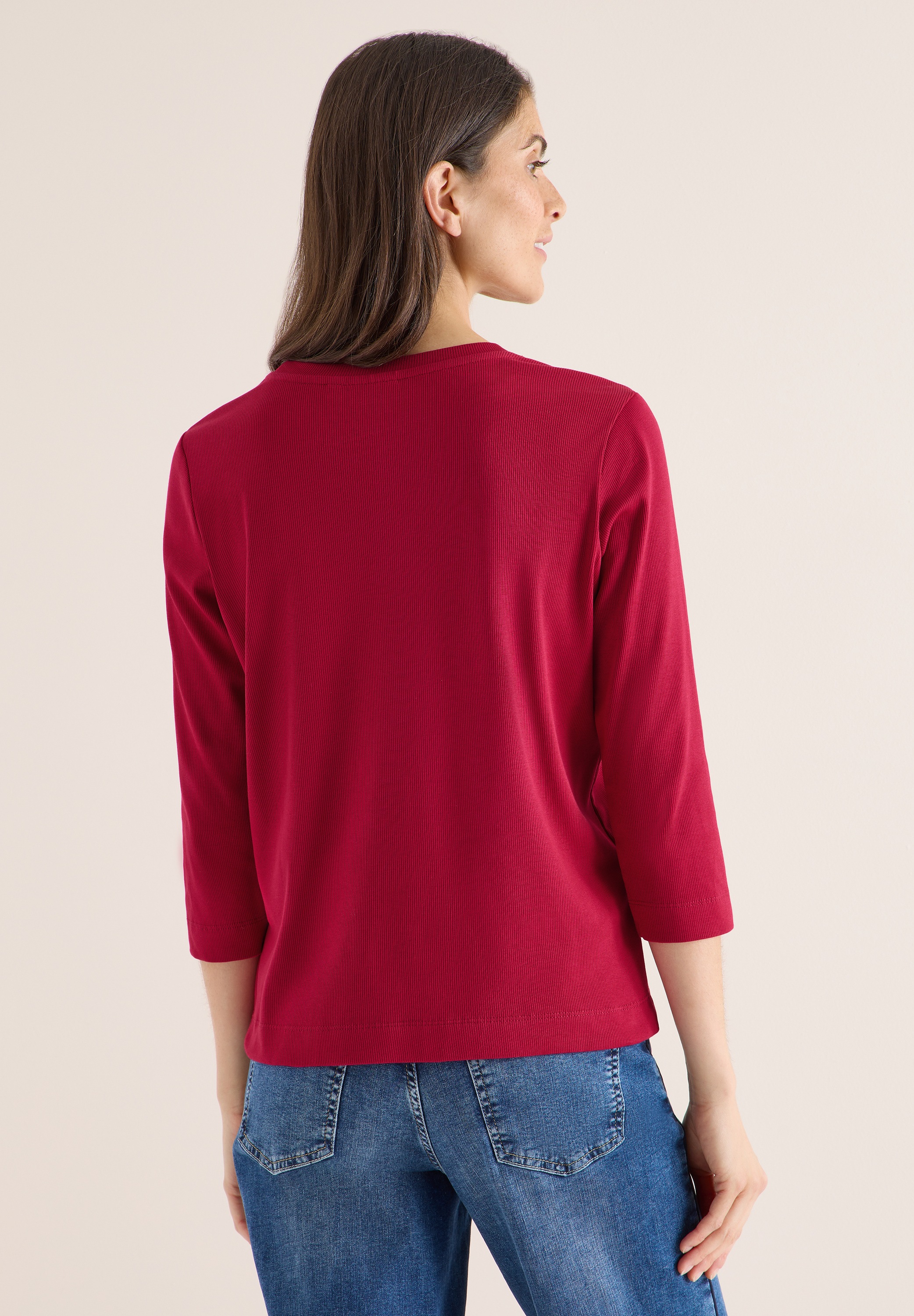 Cecil Rundhalsshirt aus Baumwolle mit Stretchante günstig online kaufen