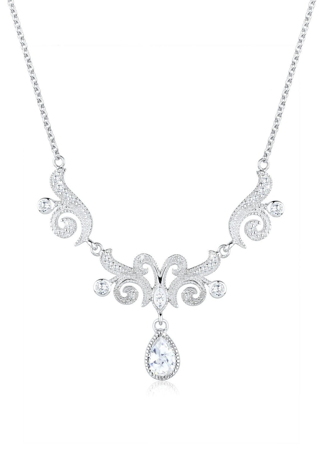 Elli Premium Collierkettchen »Collier Statementkette Zirkonia 925 Silber«