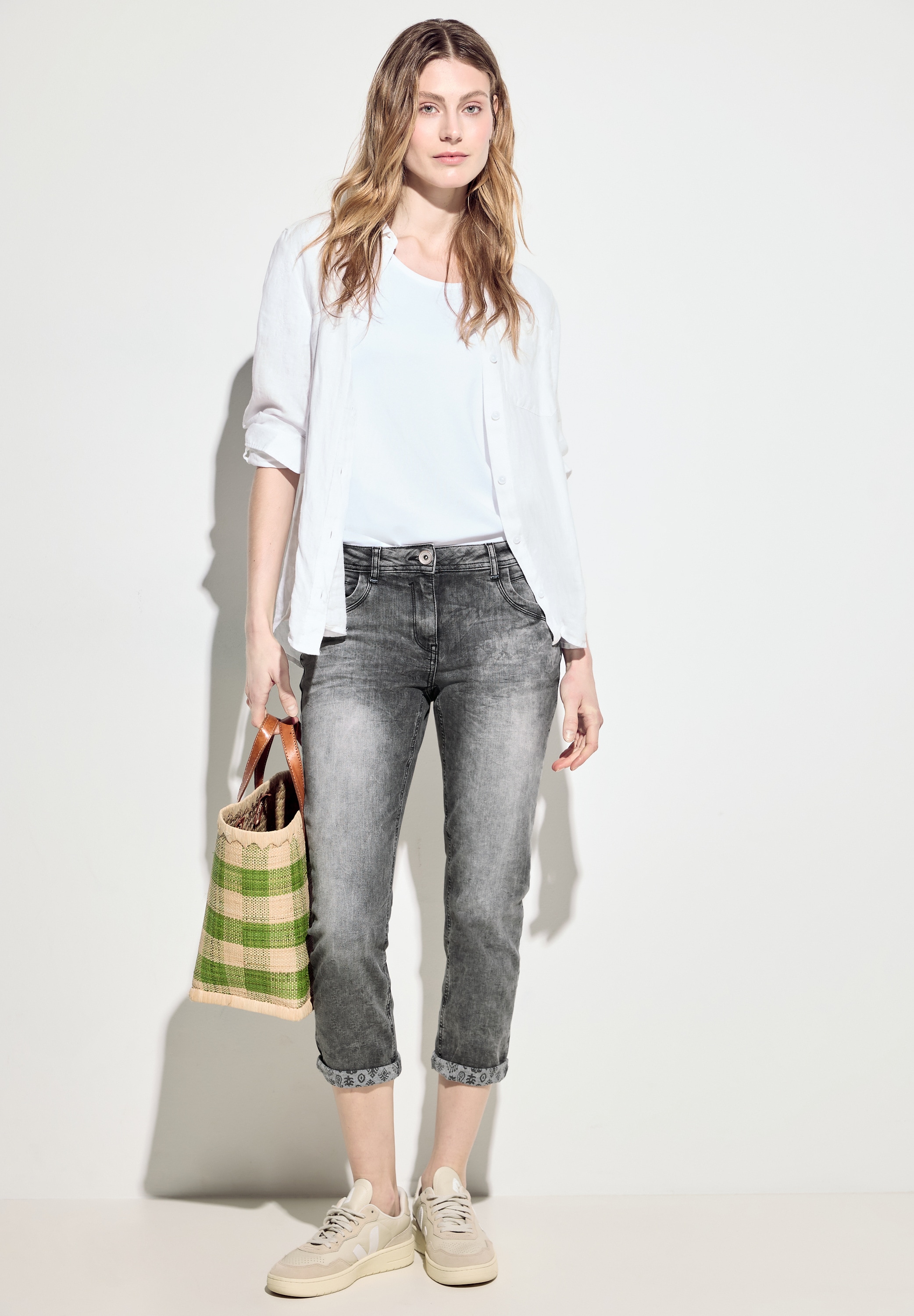 Cecil Boyfriend-Jeans, mit grauer Waschung