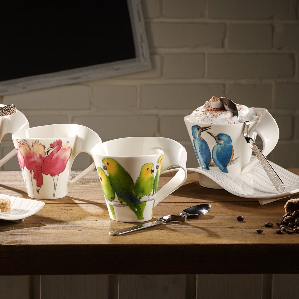 Villeroy & Boch Becher "Becher mit Henkel NewWave Caffè 300 ml weiß-grün" günstig online kaufen